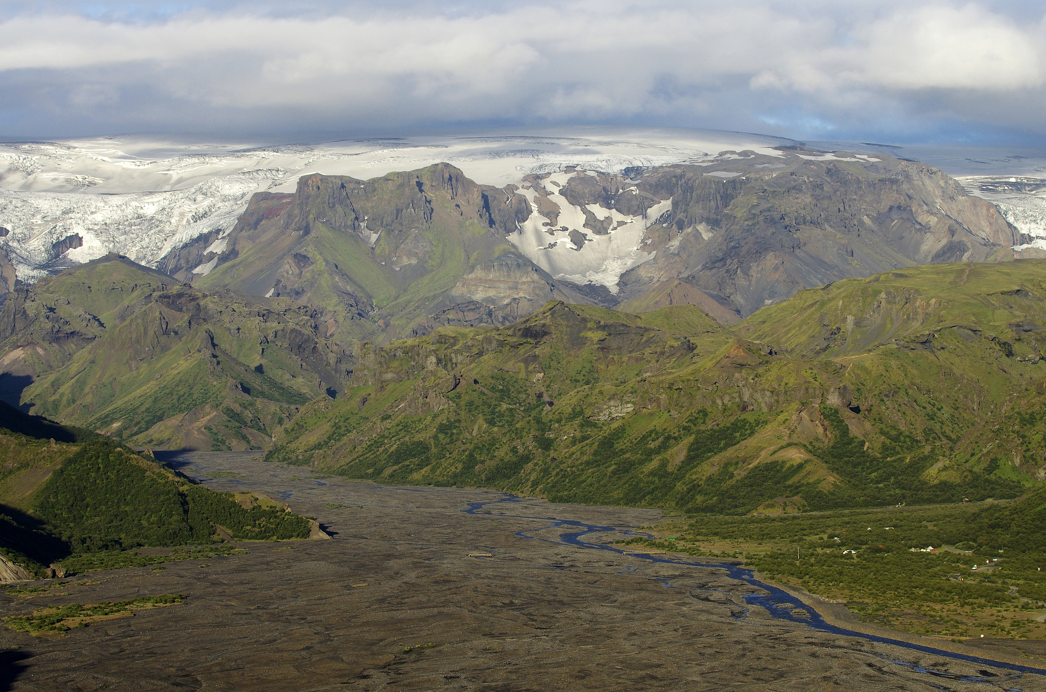 sunset view of the órsmrk valley with the magnificent mrdalsjku