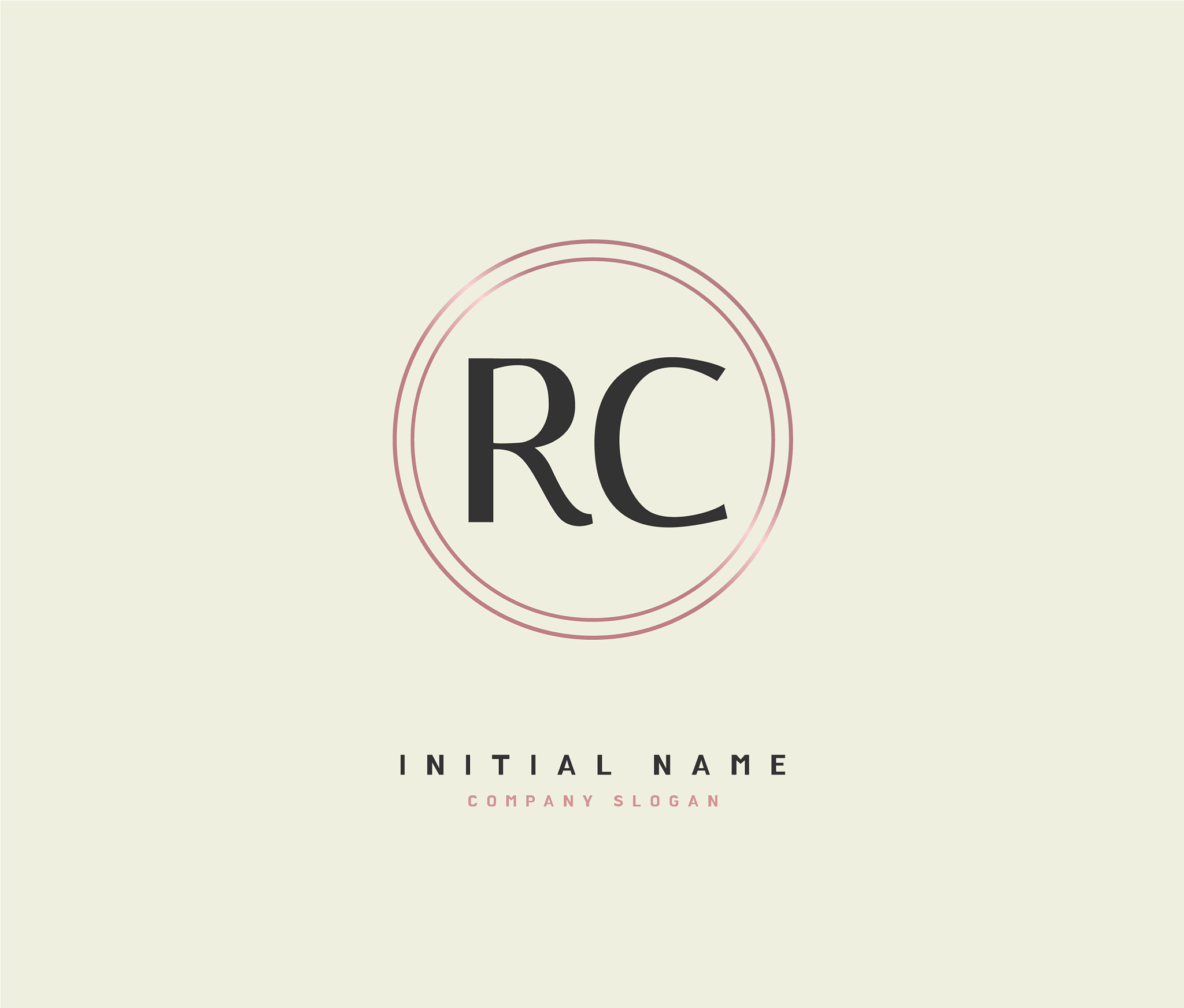 r c rc beauty initial logo handwriting logo of