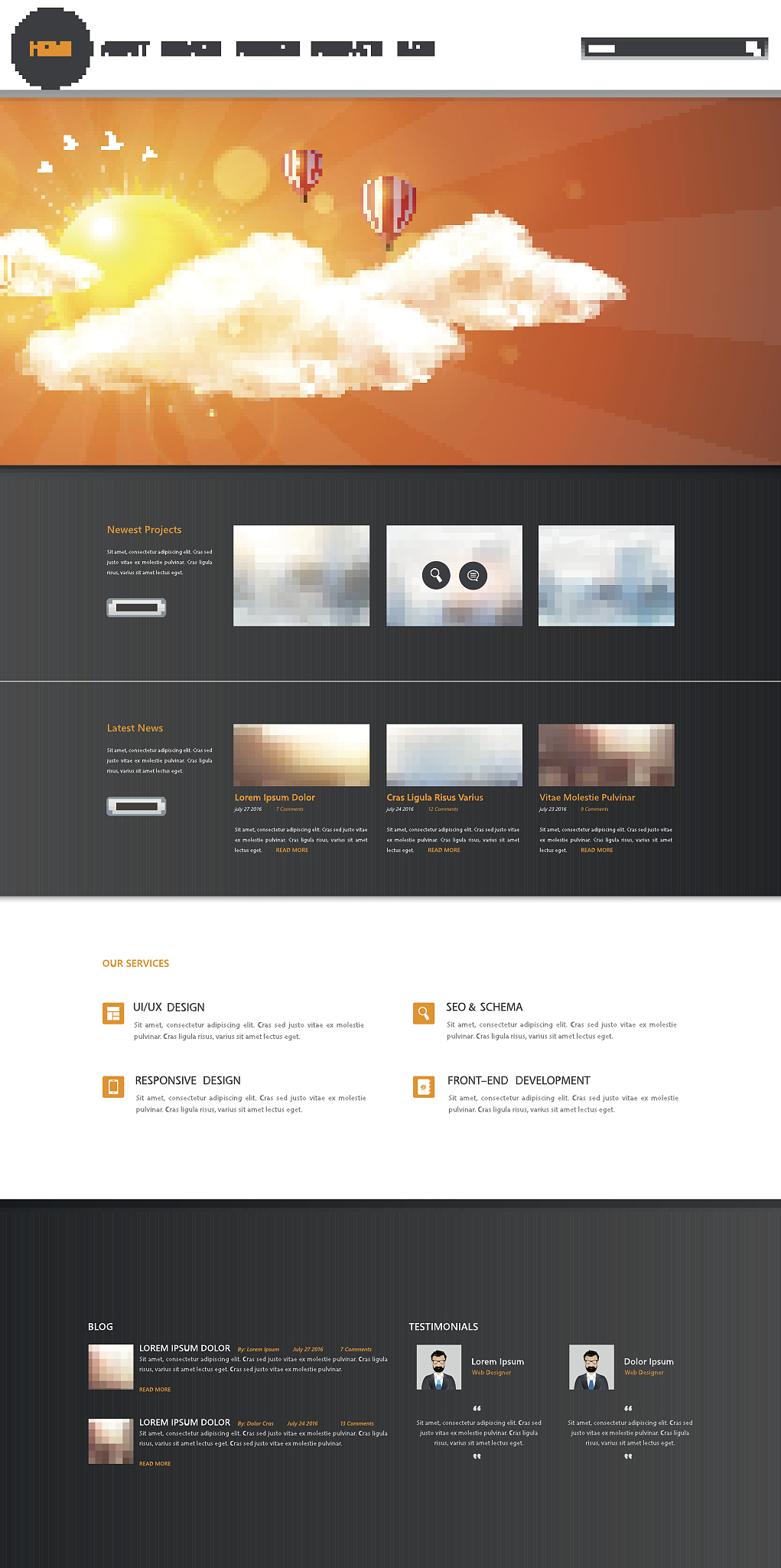 one page design website template vector