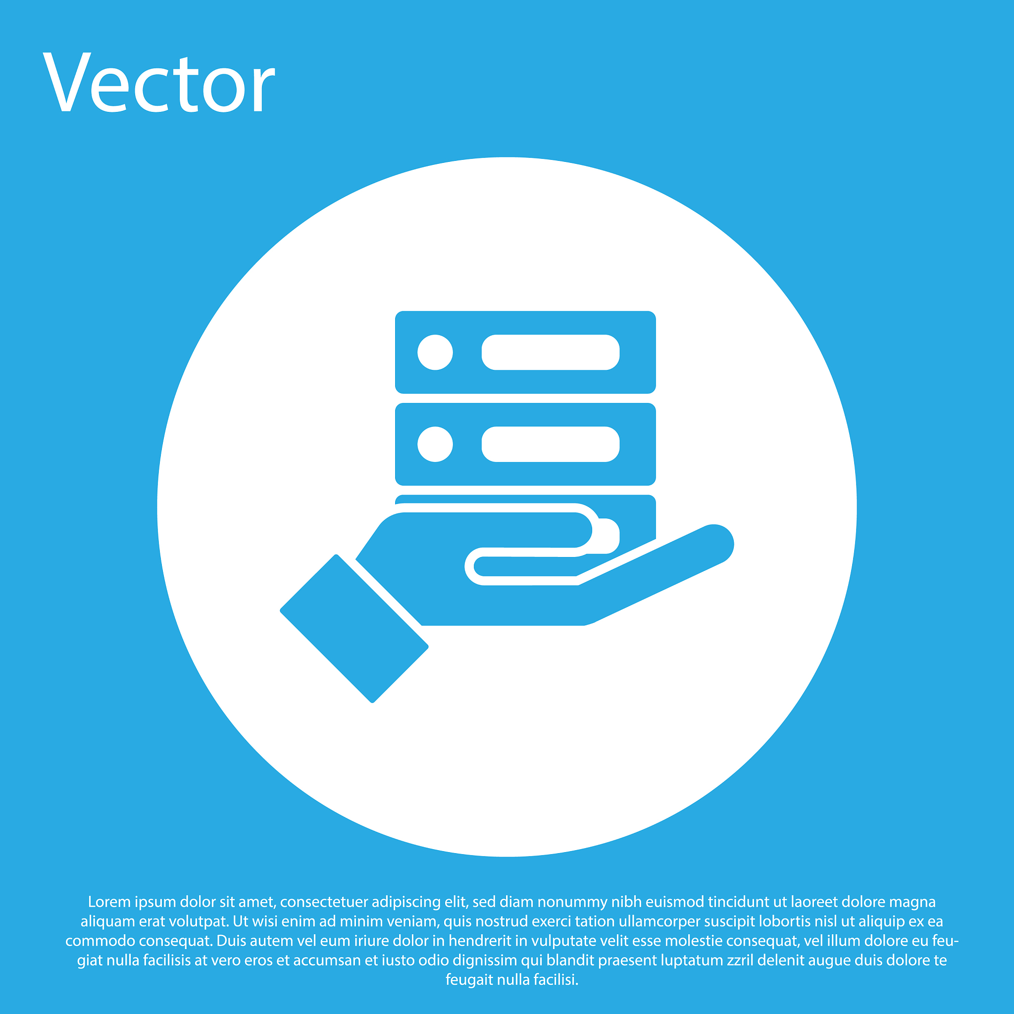 blue server data web hosting icon isolated on