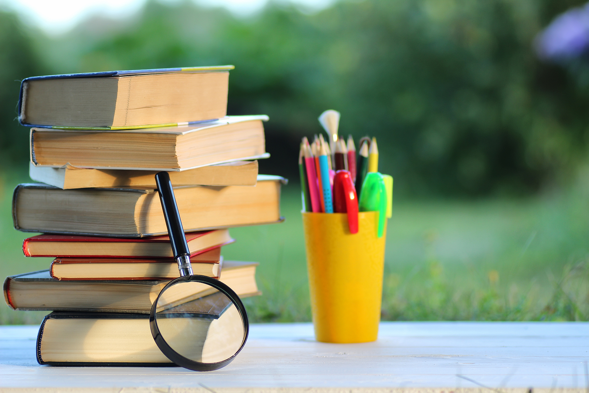 educaion book stack page outdoor