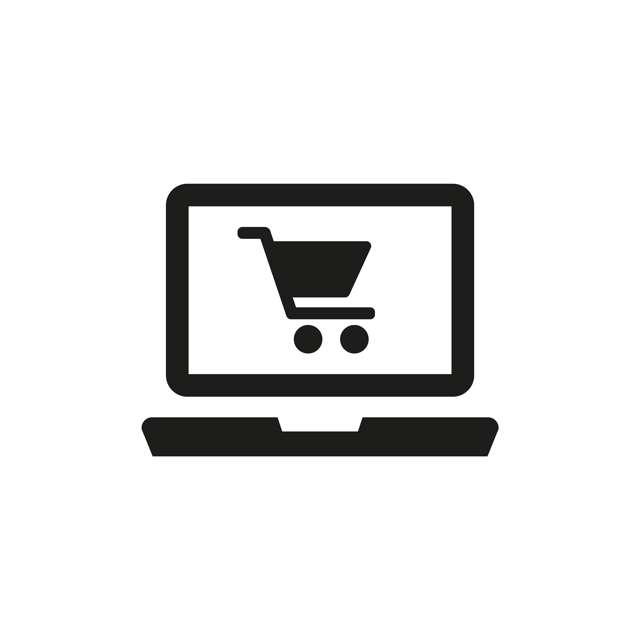 online shopping icon on white background