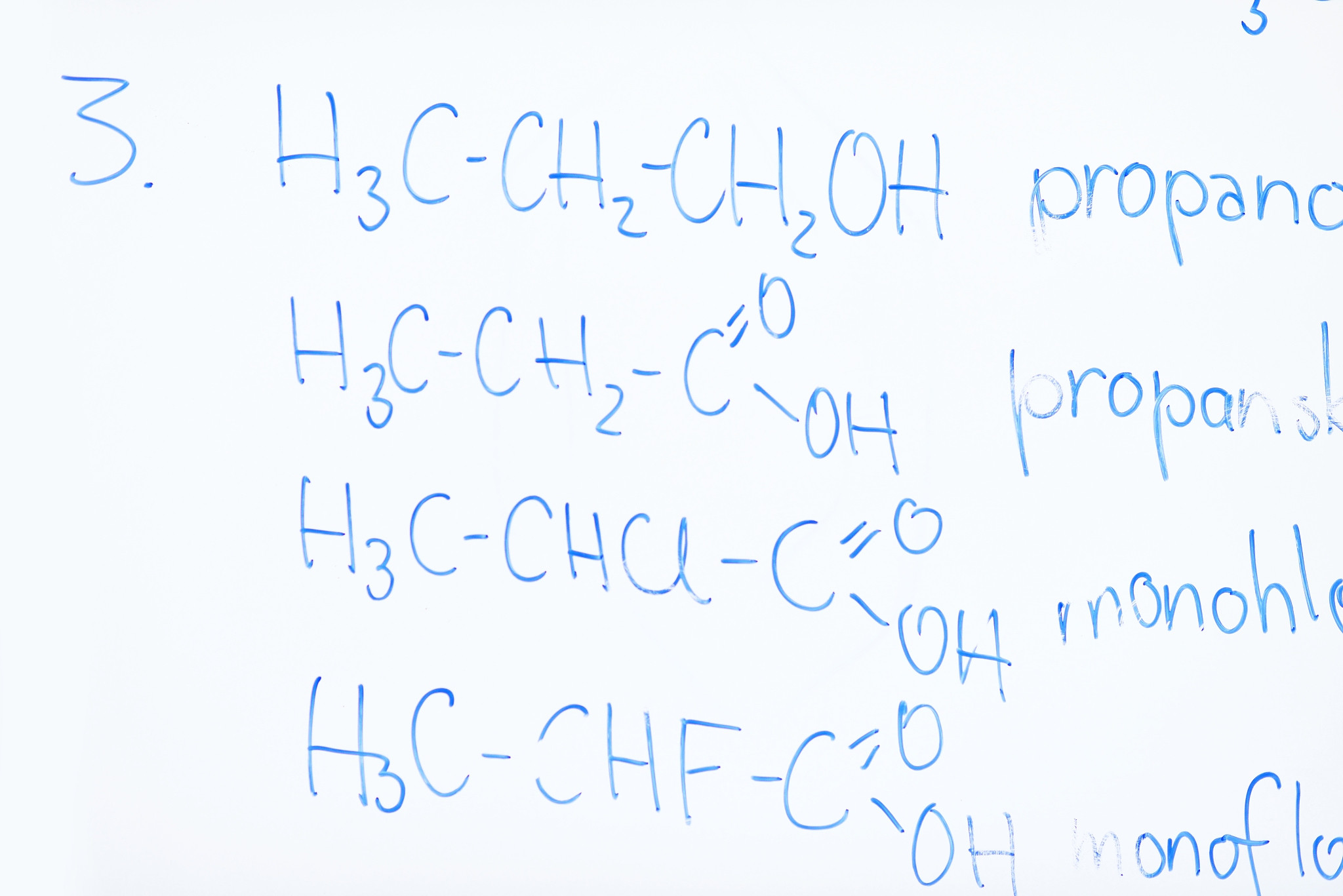 abstract science and  chemical molecule structure on white board