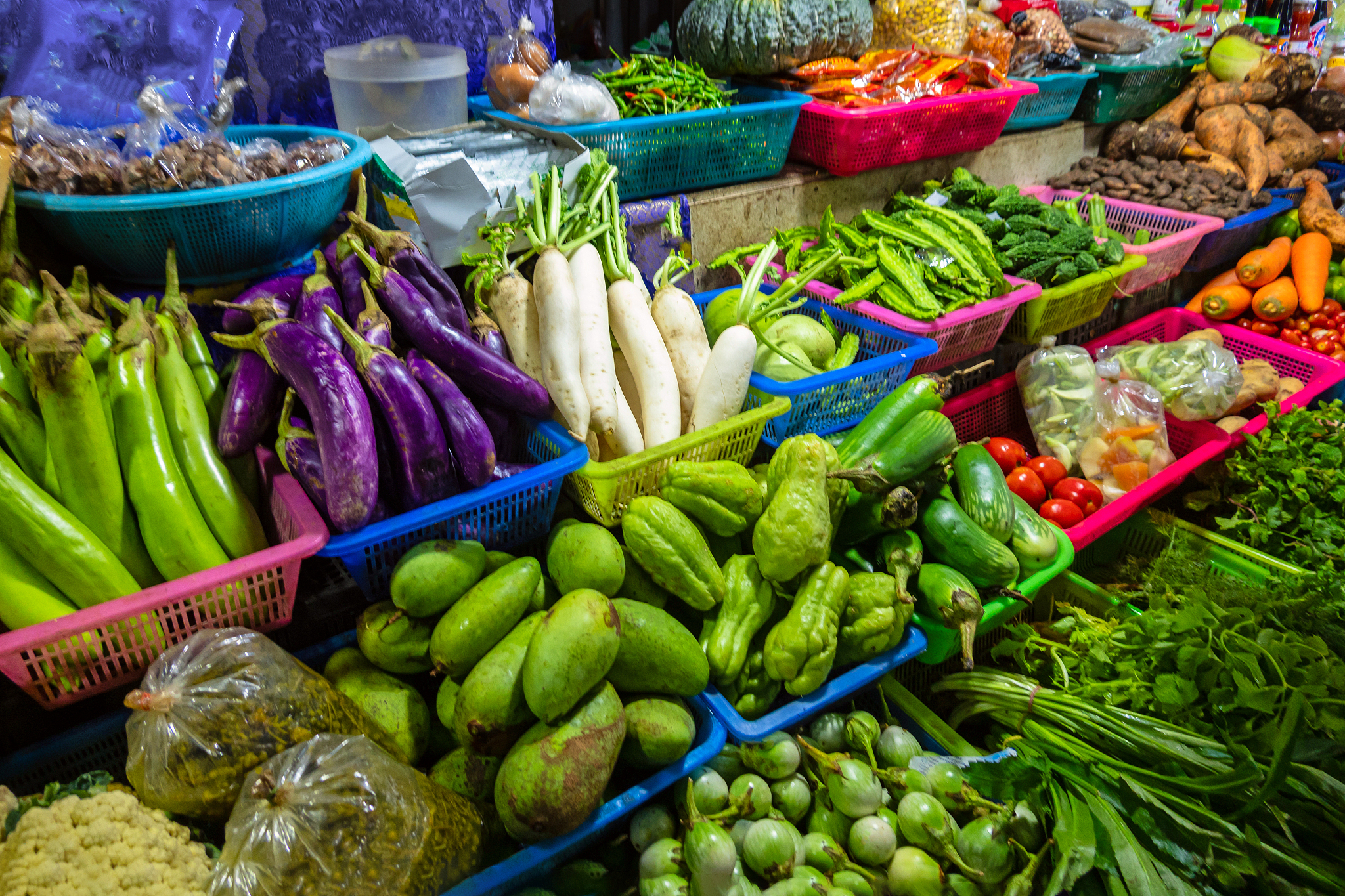 fresh vegetables on a farmers market