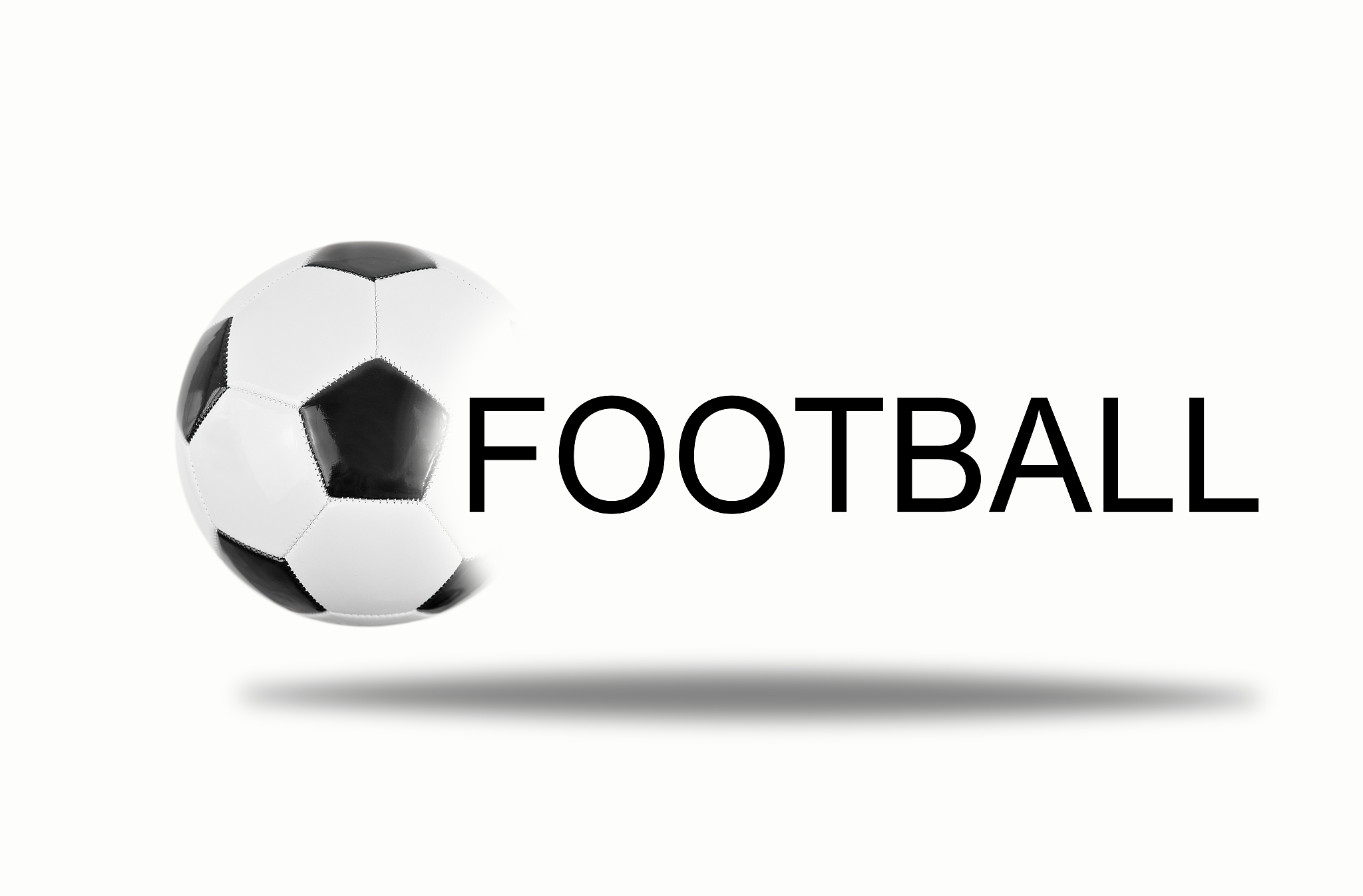 football word next a soccer ball