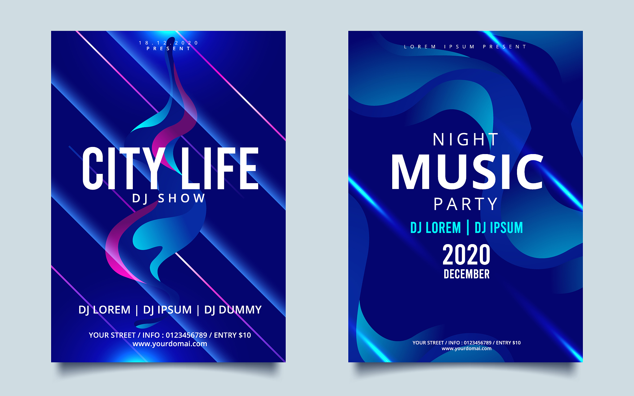 party flyer poster. futuristic club flyer design template. vecto