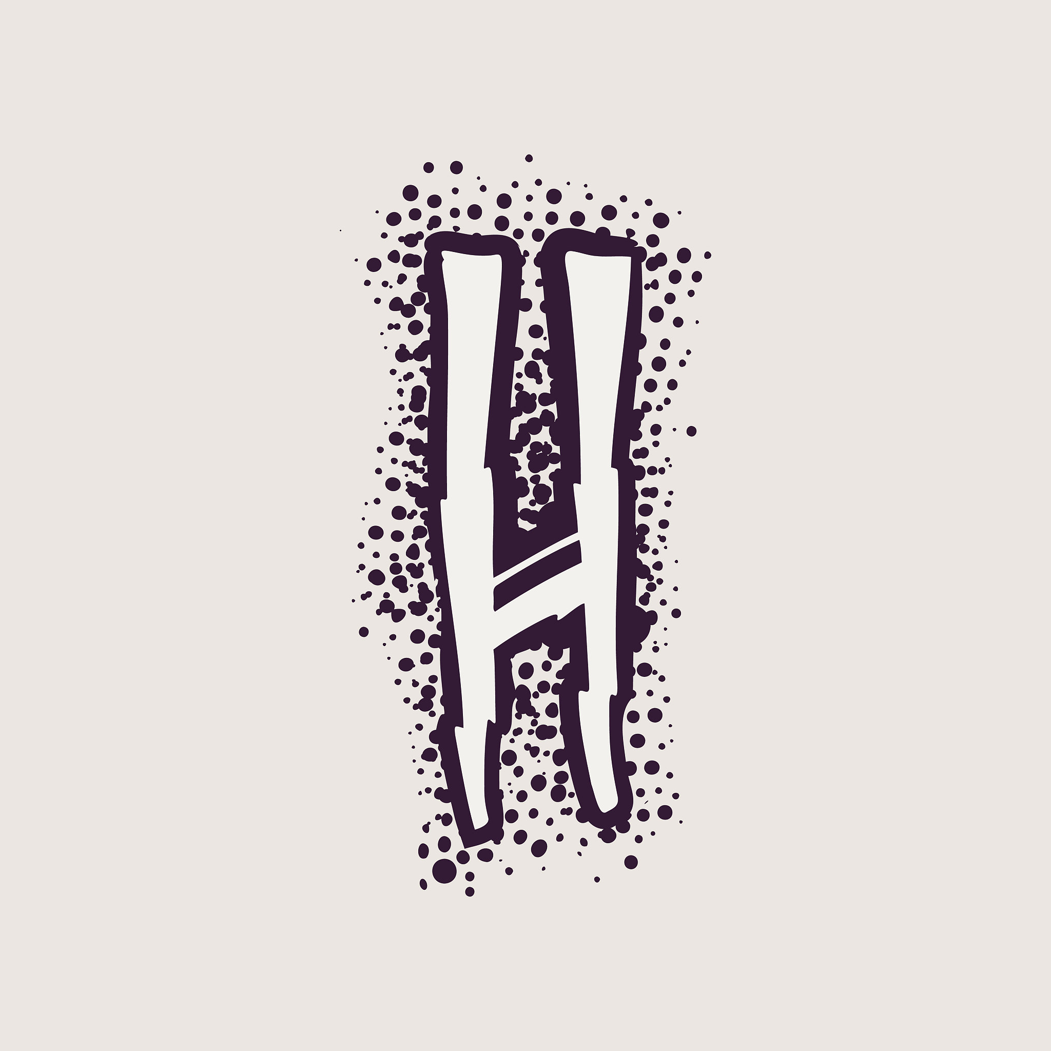 letter h rune logo on the dots background.