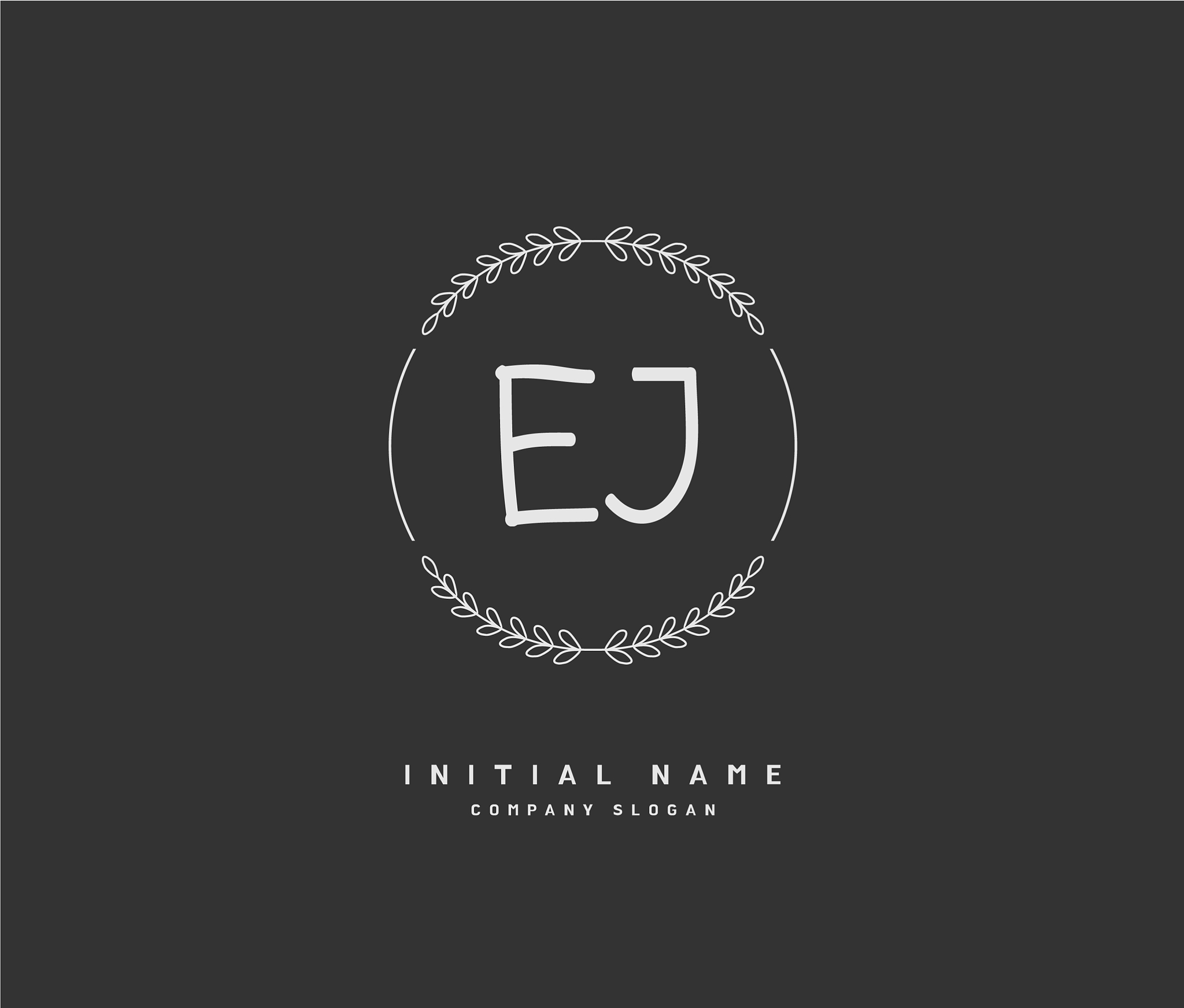 e j ej beauty initial logo handwriting logo of