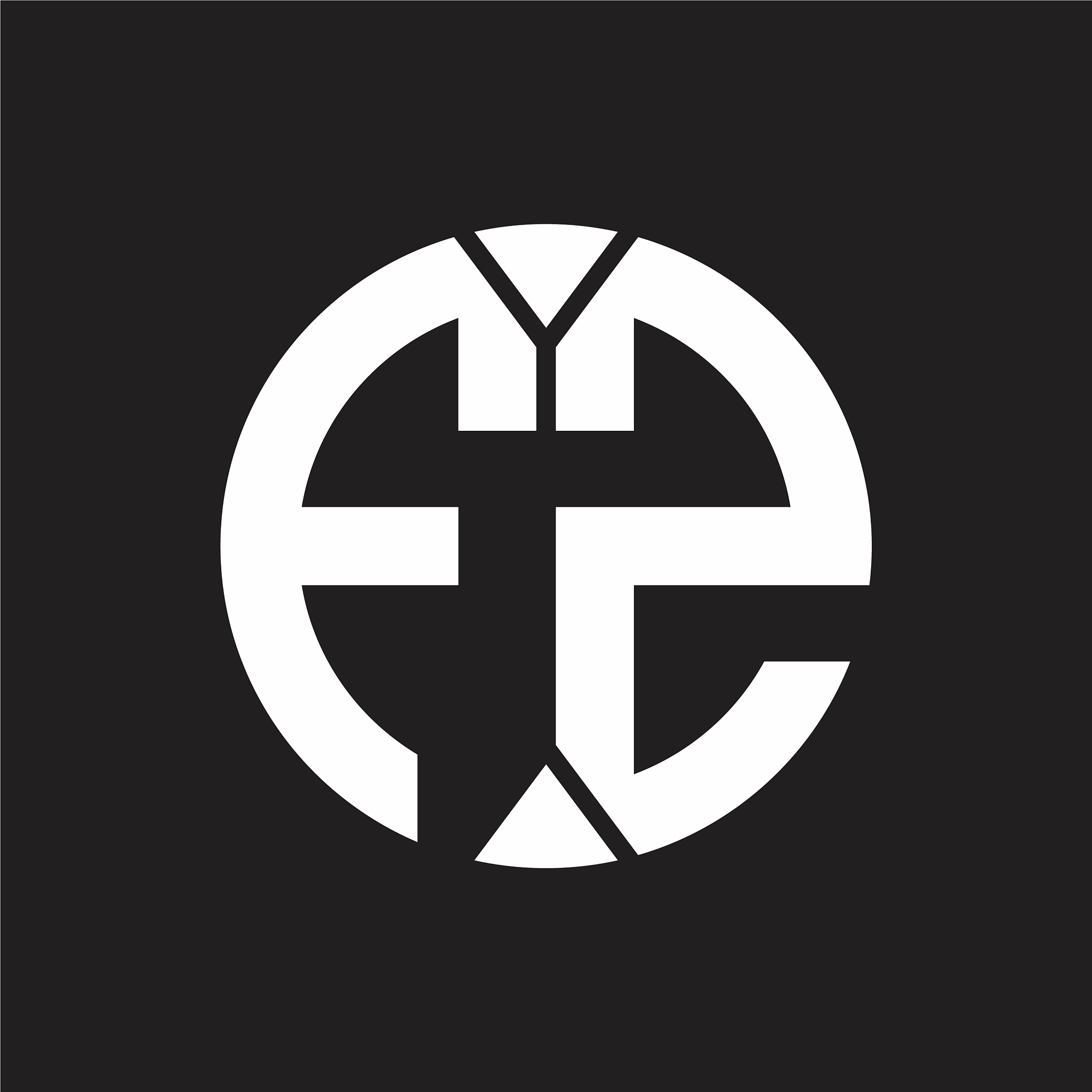 fz logo monogram with piece circle ribbon style