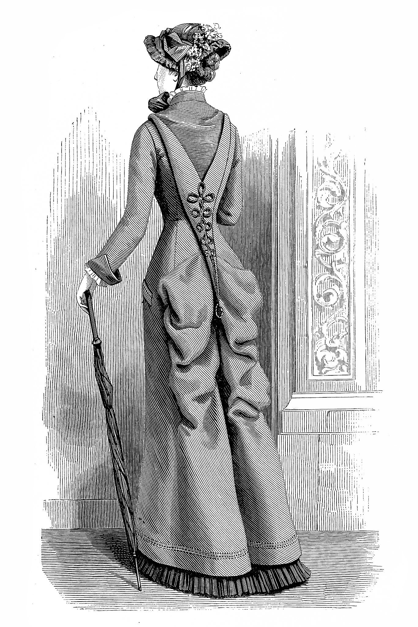 victorian fashion woman with umbrella