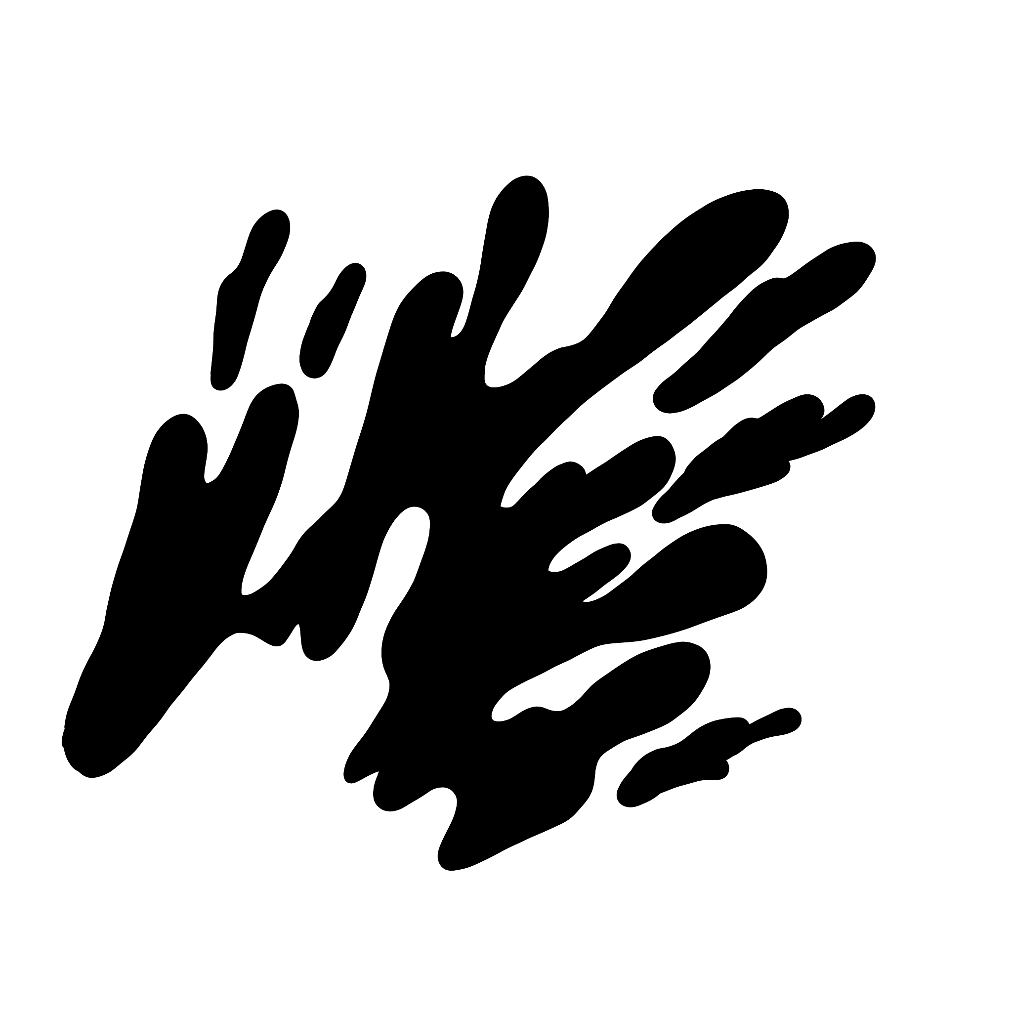 hand drawn silhouette of water splash