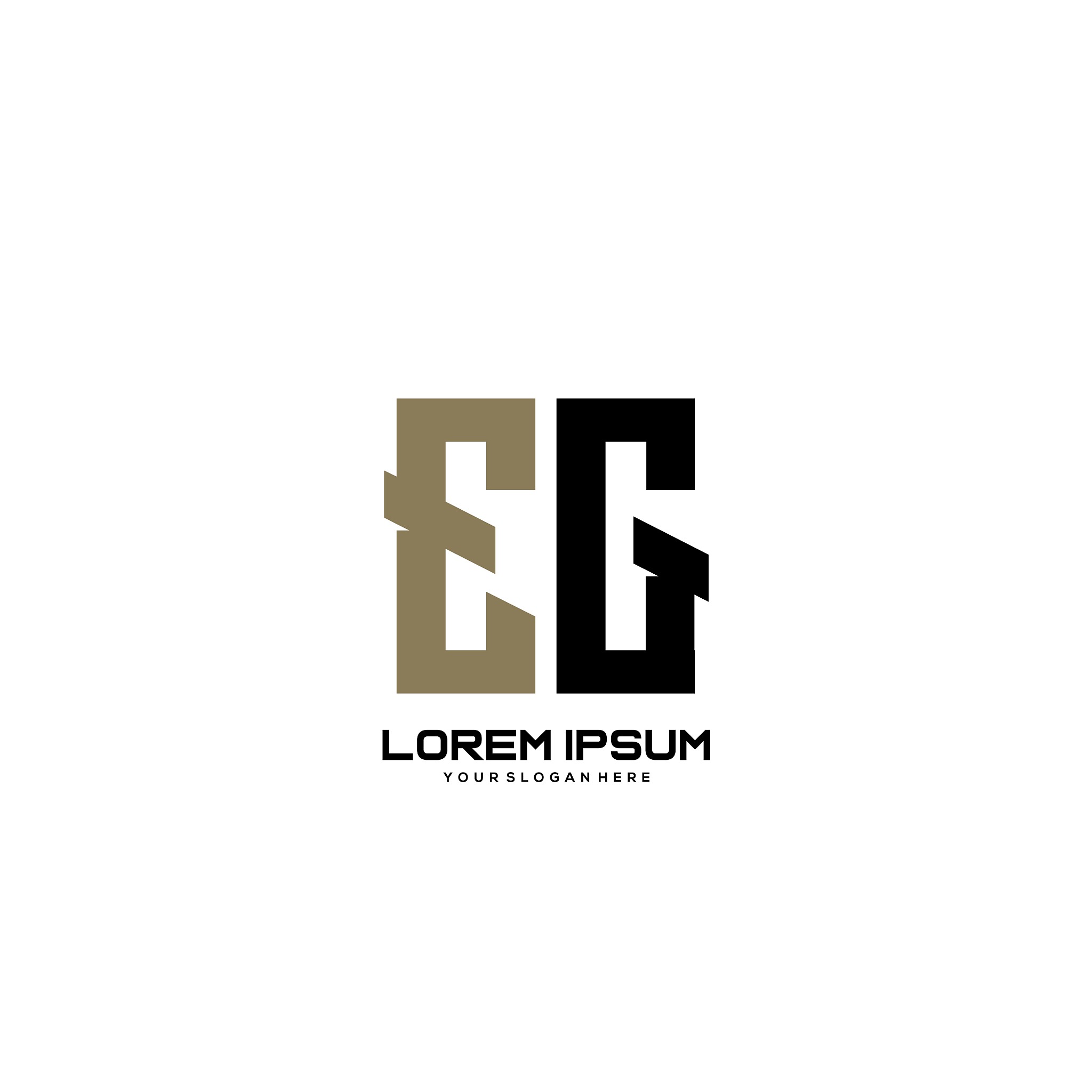 eg initial letter minimalist art logo