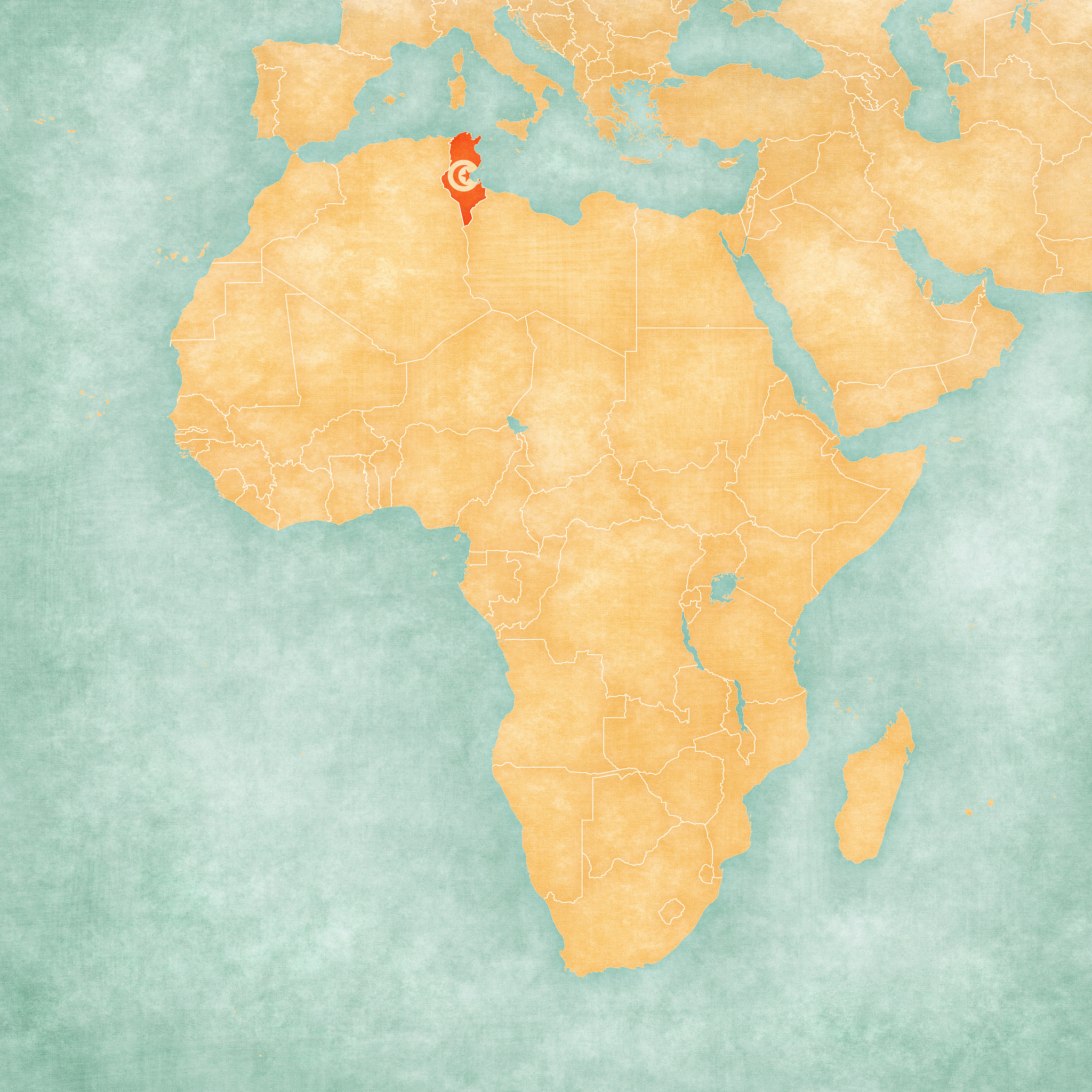 map of africa - tunisia