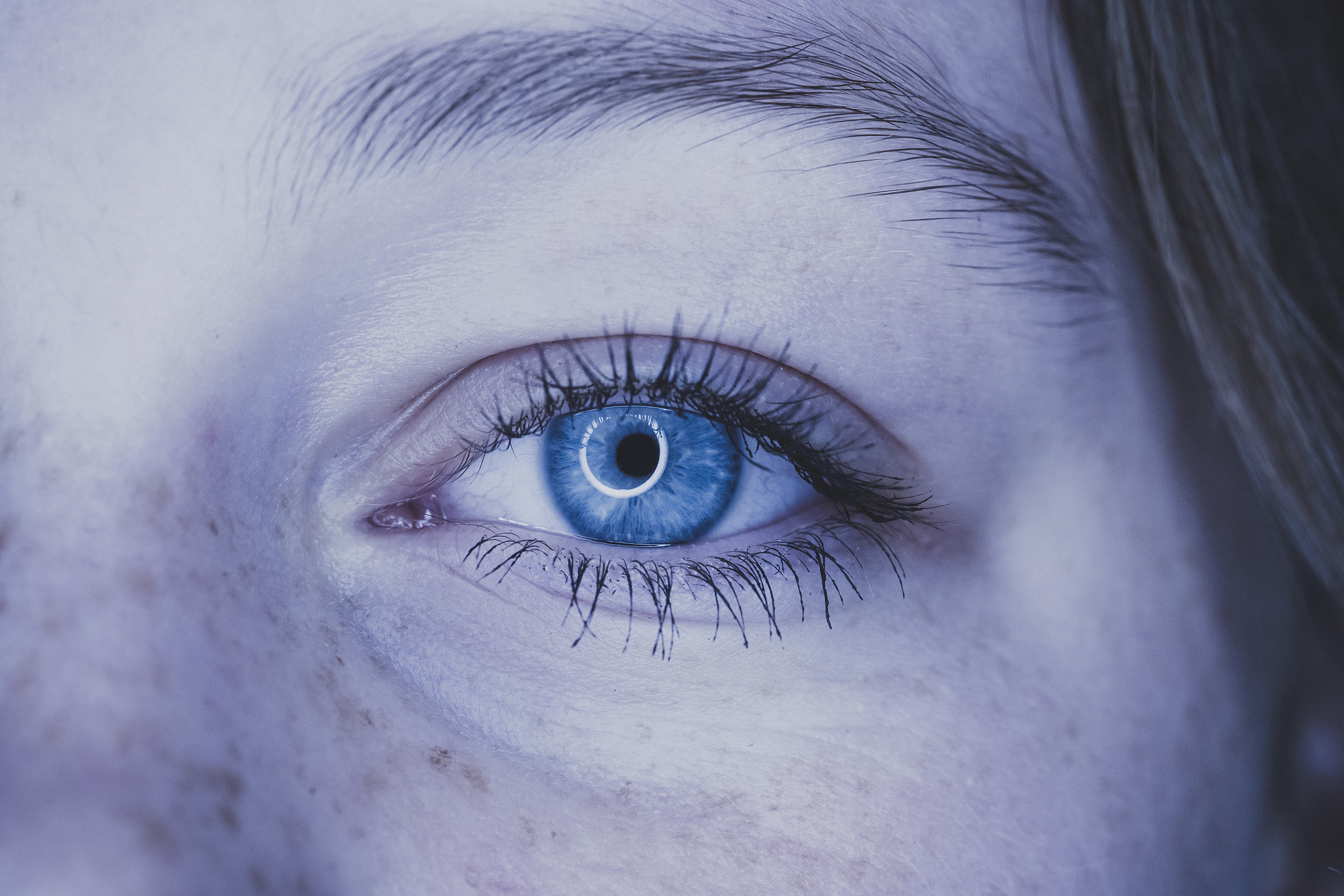 eye of a young woman