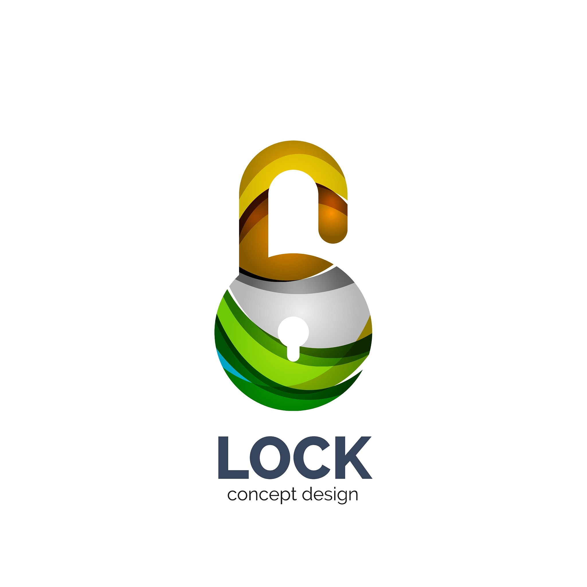 creative abstract lock logo created with