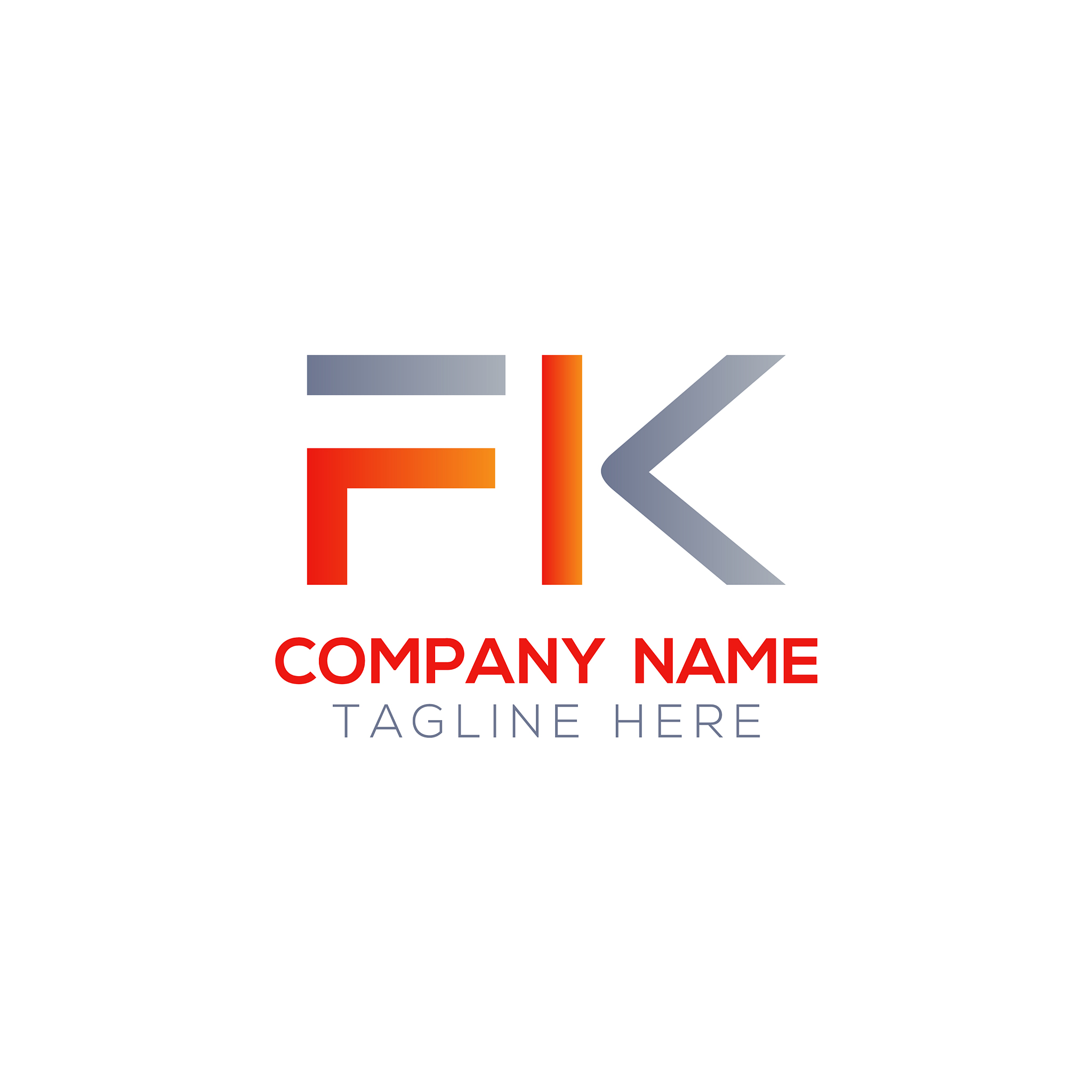 initial letter fk logo design template creative