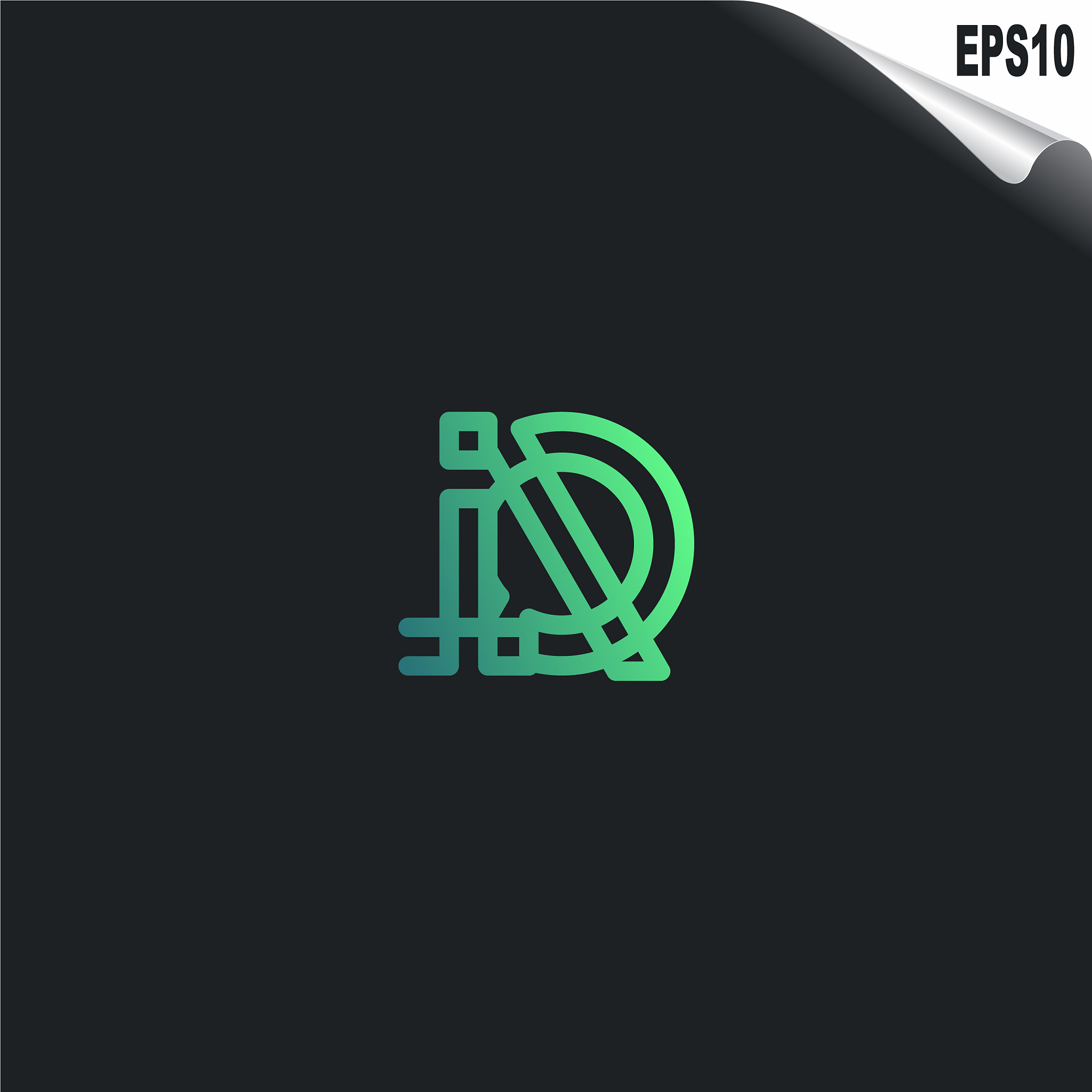 initial iq logo monogram design template simple