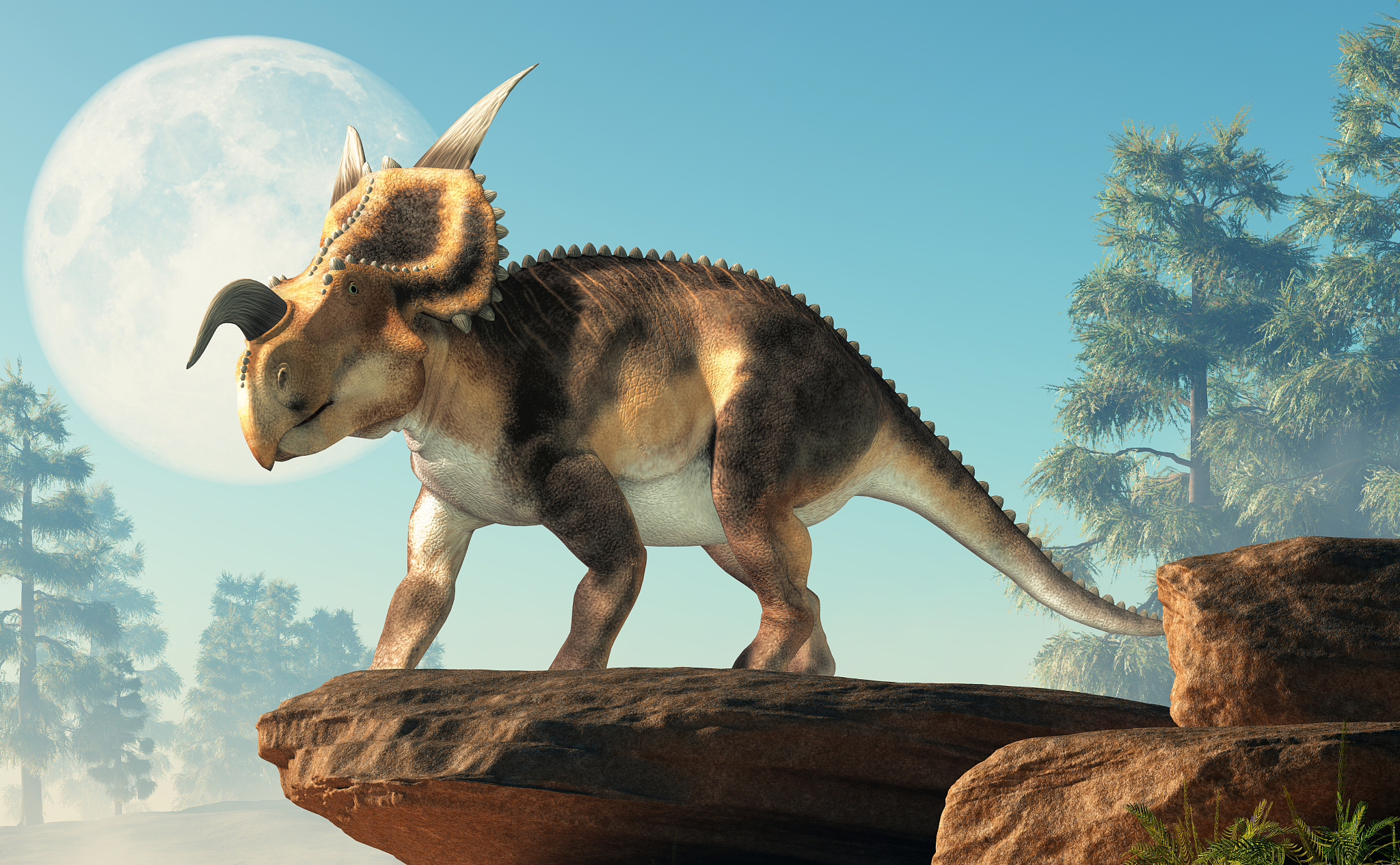 einiosaurus and the moon