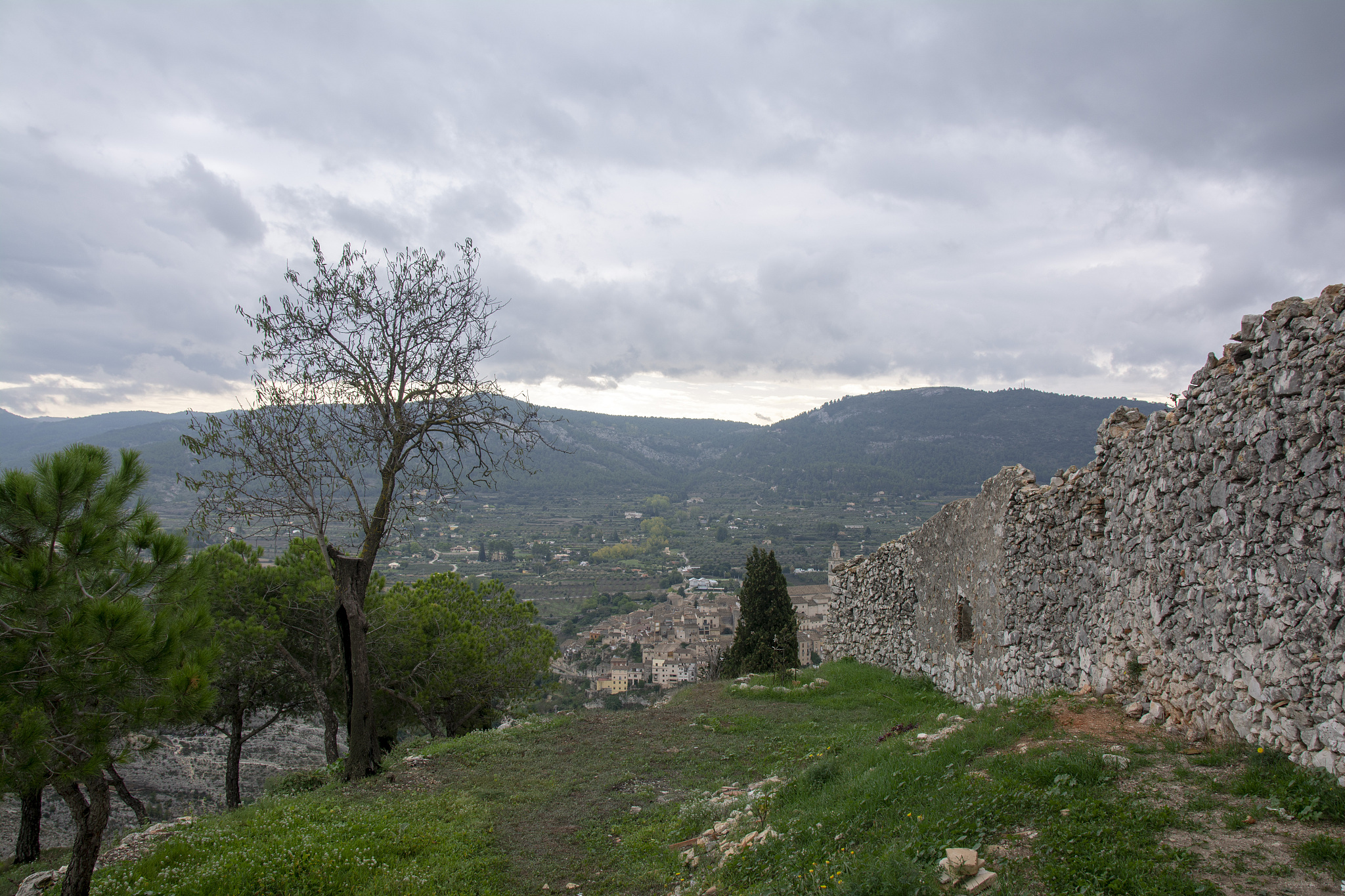 panorama medieval village, spain.