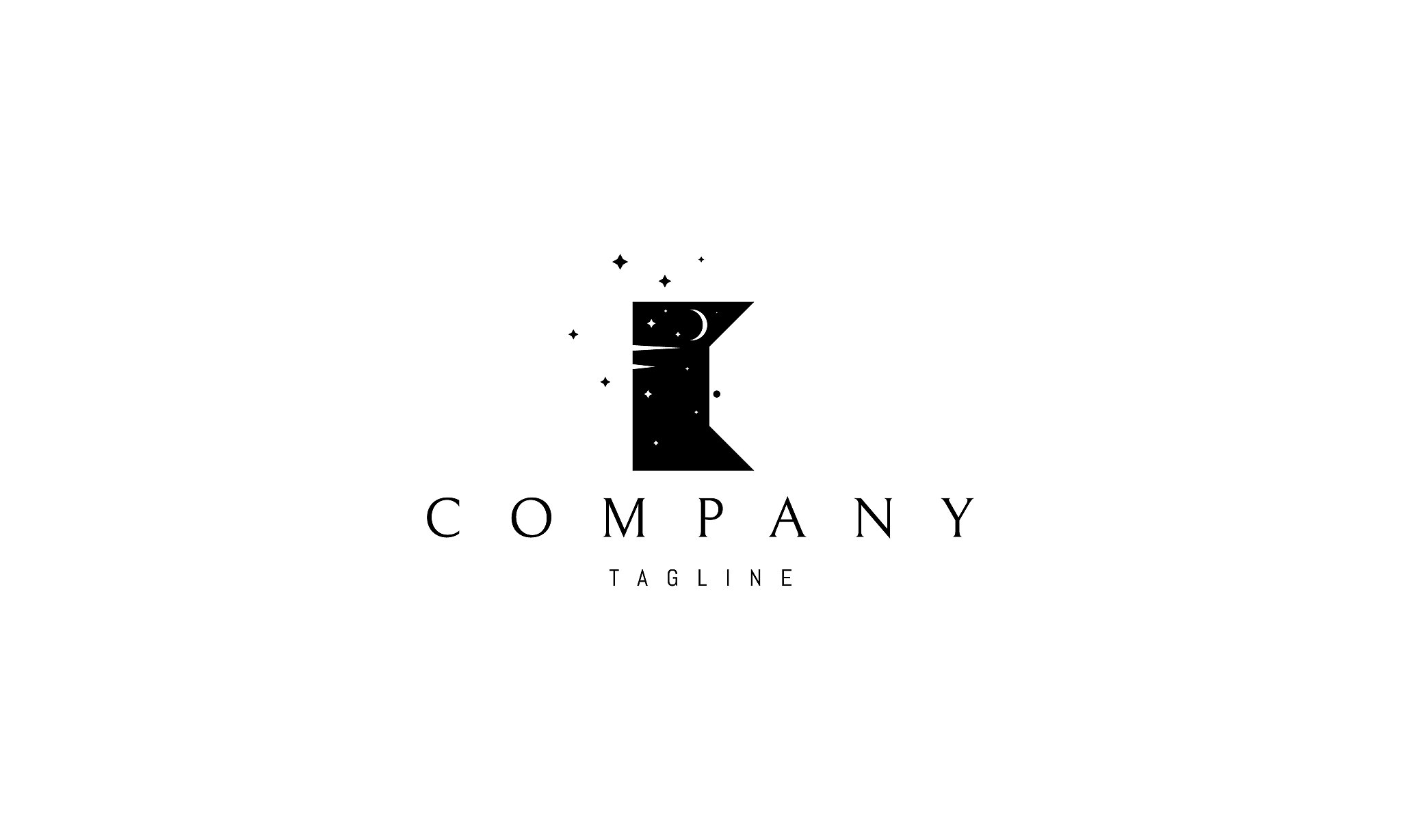 door of dream black vector logo design