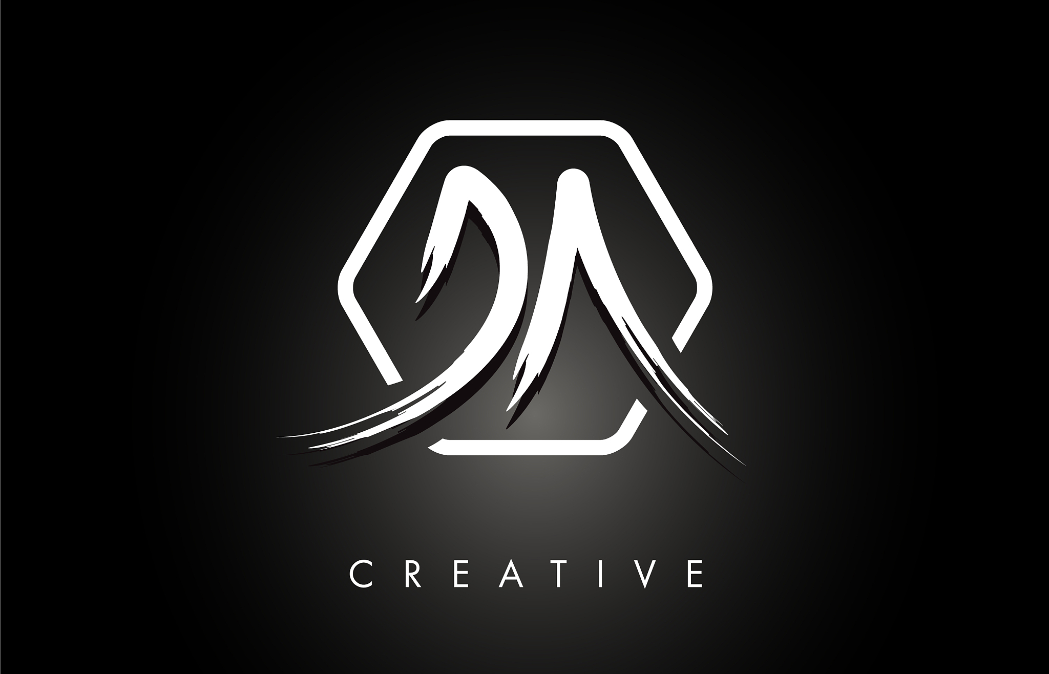 da d a brushed letter logo design with creative