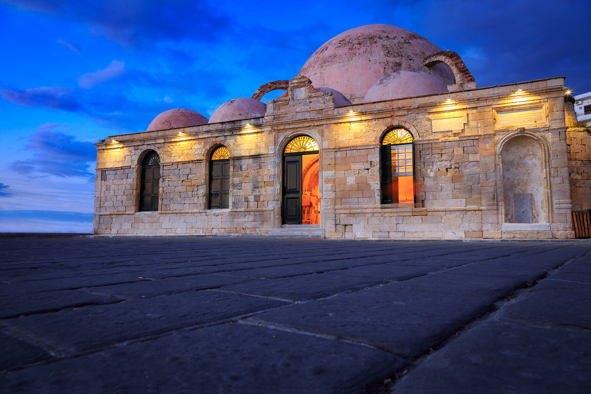 old mosque by the harbour in chania, crete