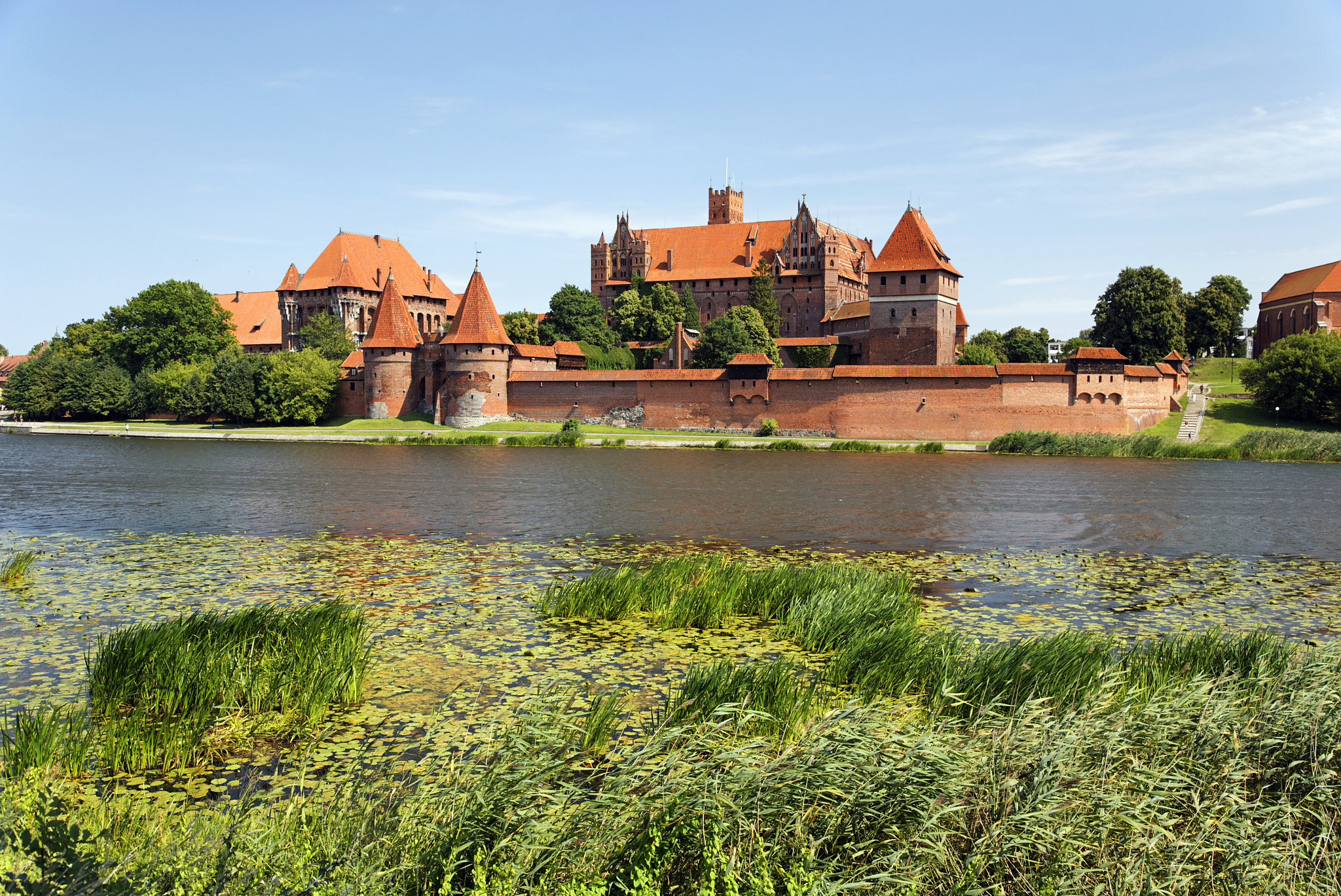 castle malbork seen from river nogat