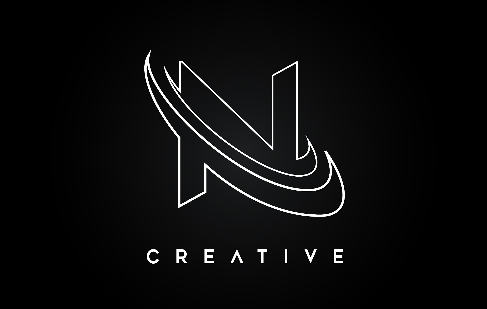 letter n logo n letter design with monogram lines