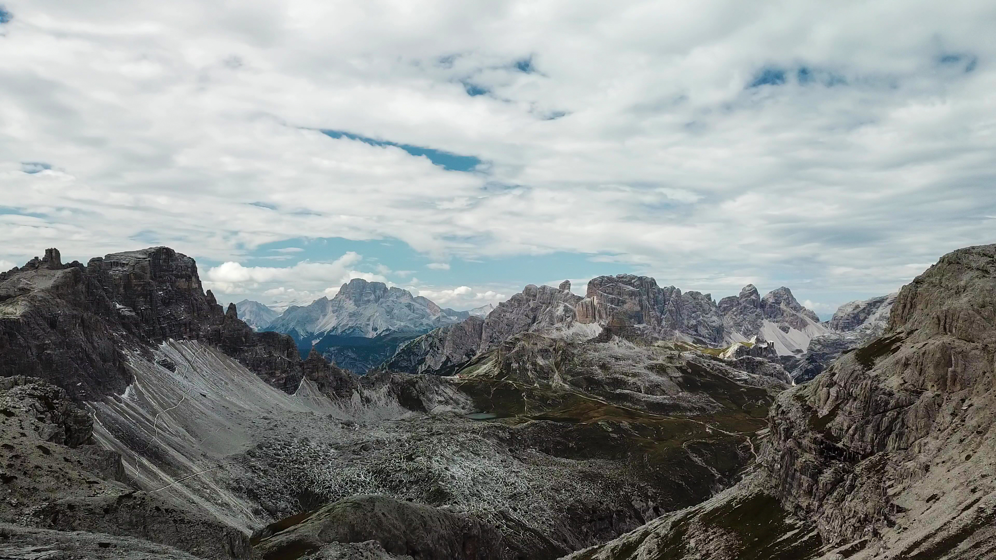 oberbachernspitze - a panoramic view on italian dolomites. there