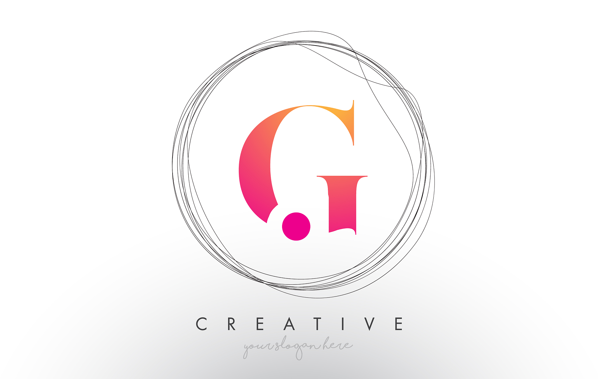artistic g letter logo design with creative