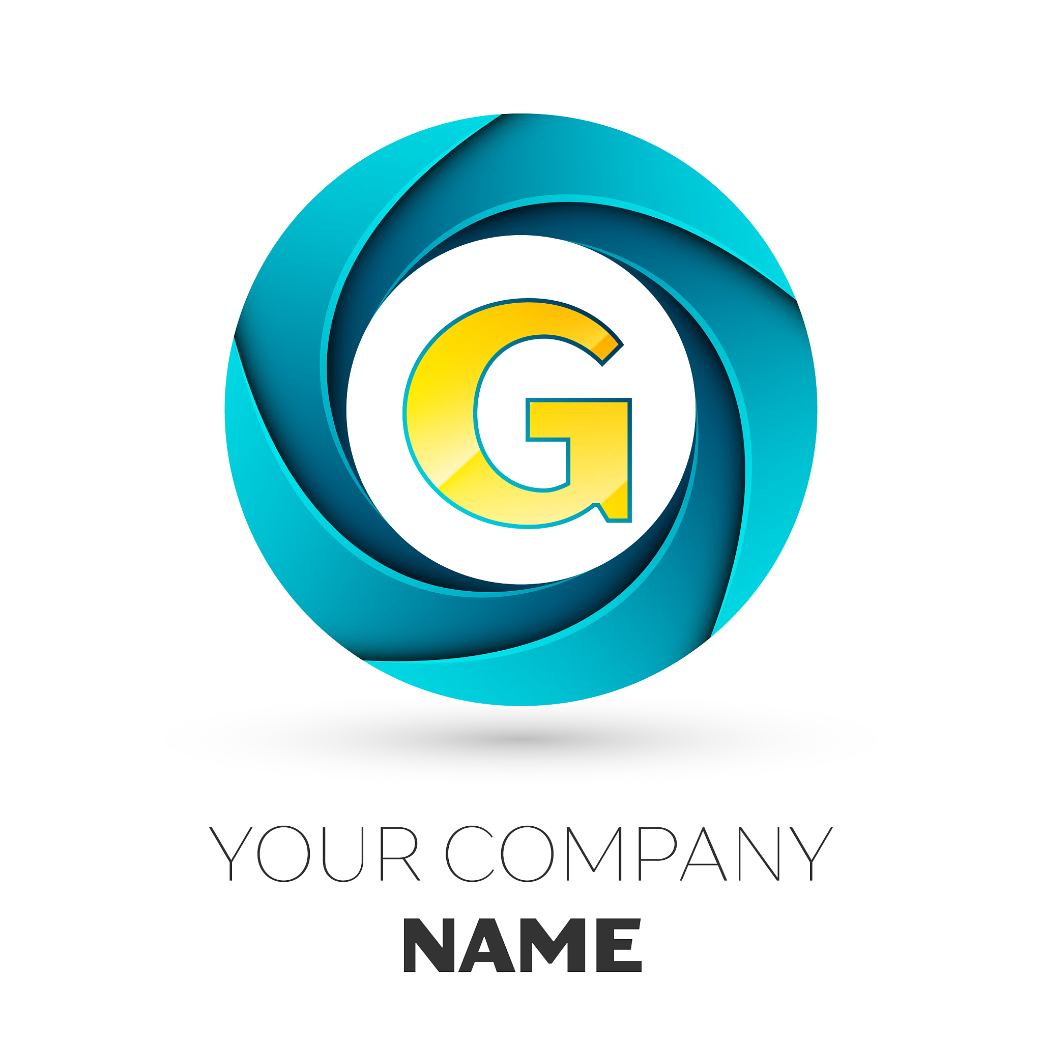 letter g logo symbol in the colorful circle