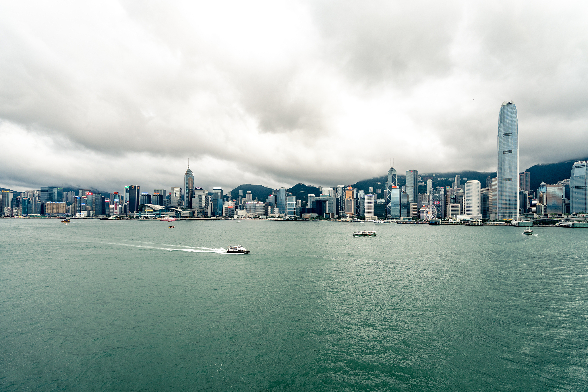 modern hongkong city urban area cbd sunset cityscape