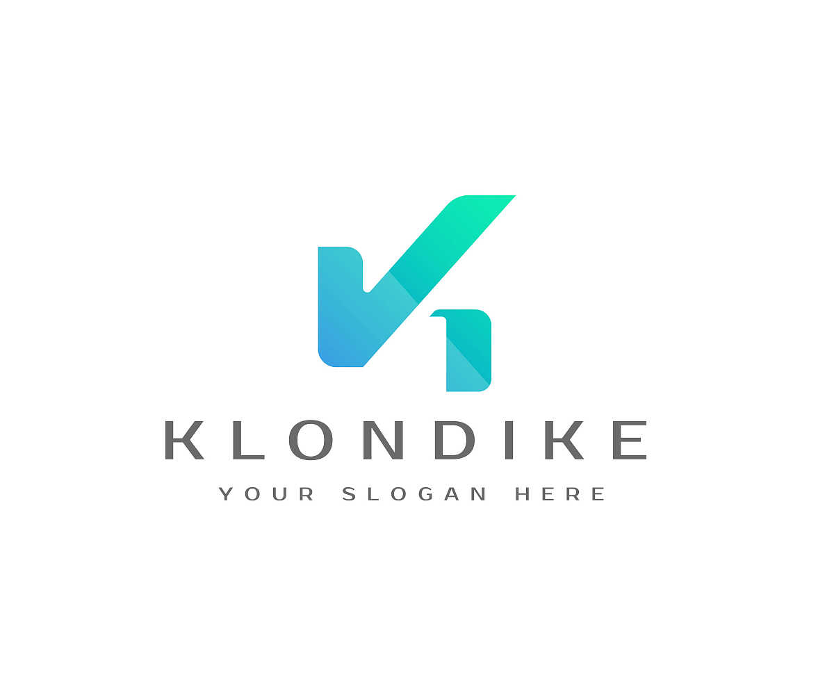 彩色的字母k首字母设计.字母k,抽象叠加梯度矢量设计.创意现代字体设
