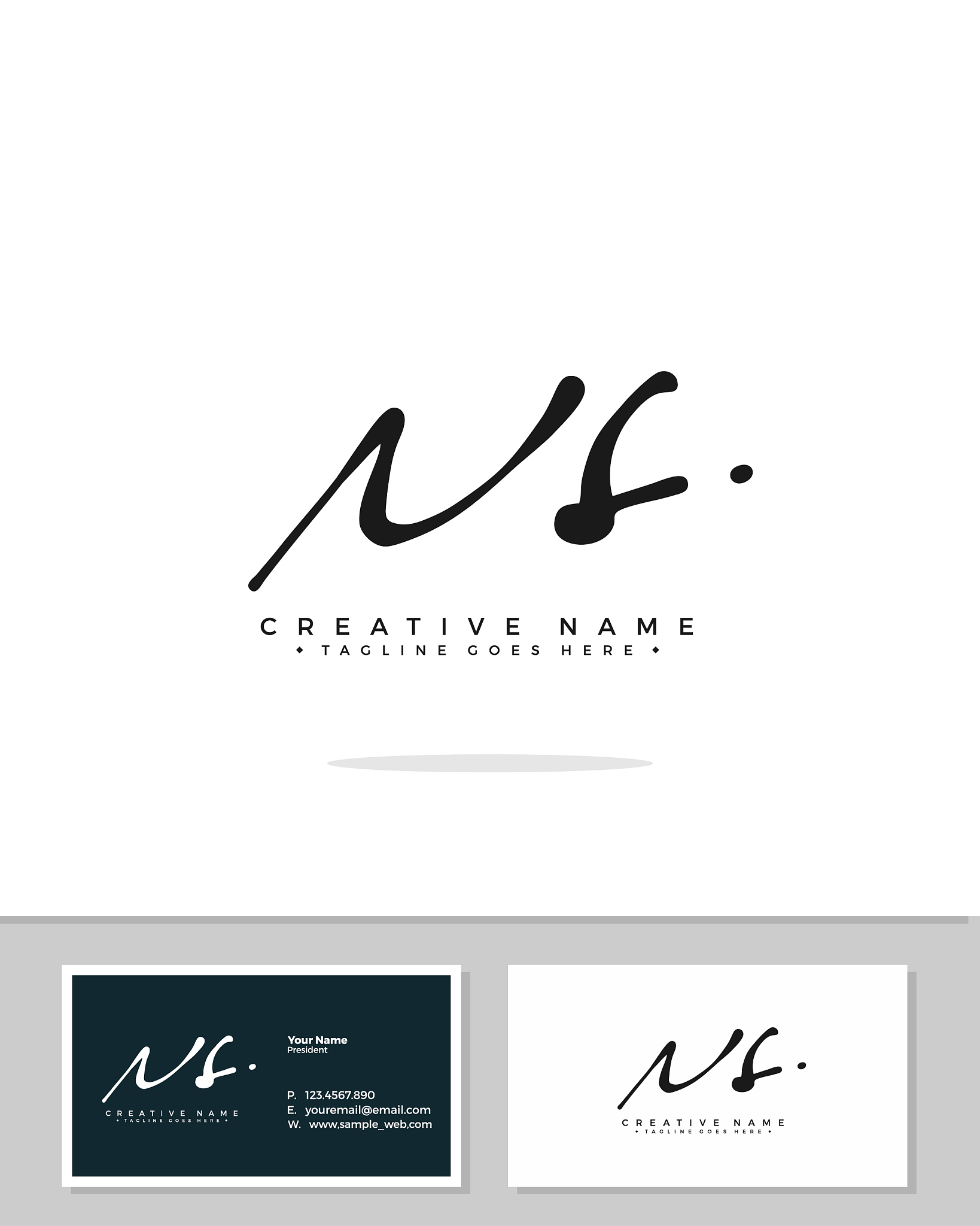 n s ns initial logo signature handwriting