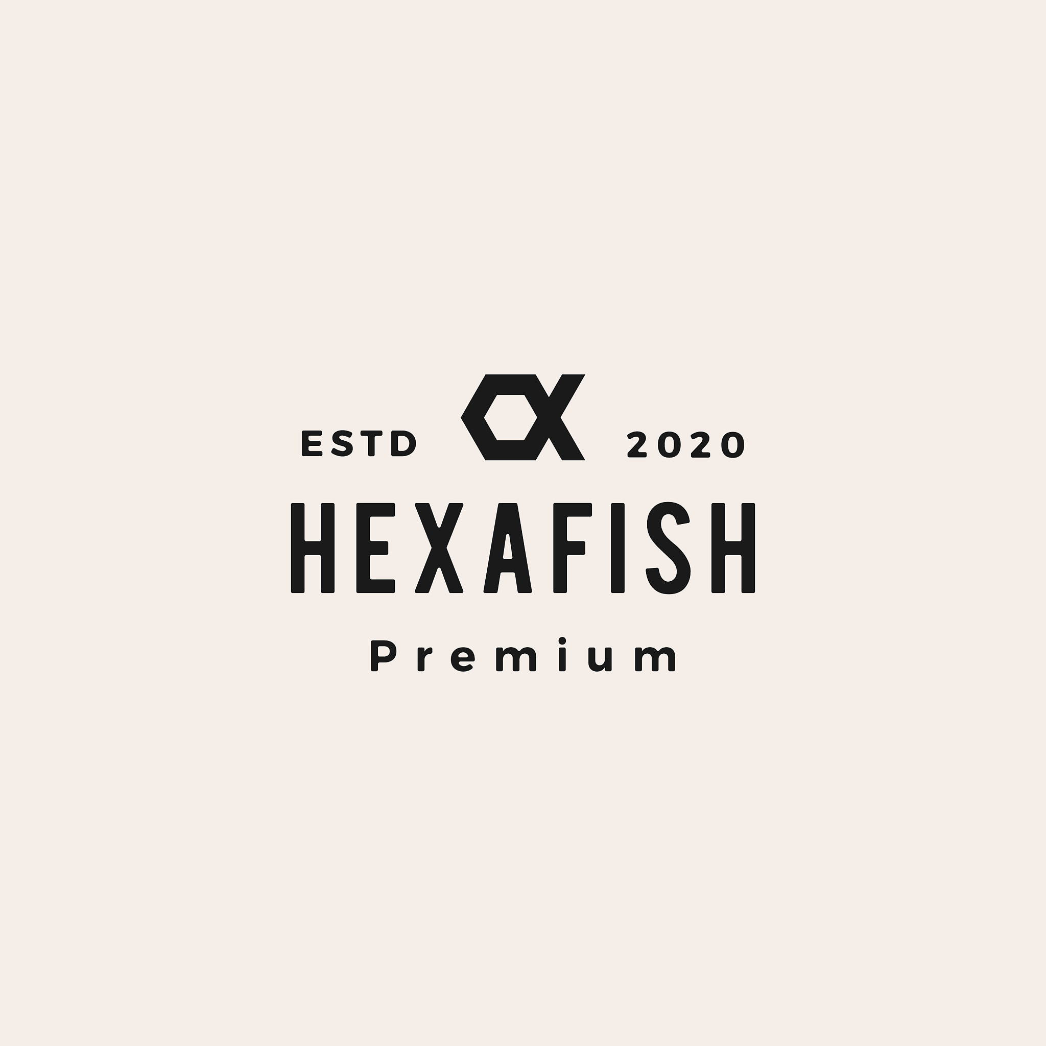 hexagon fish hipster vintage logo icon