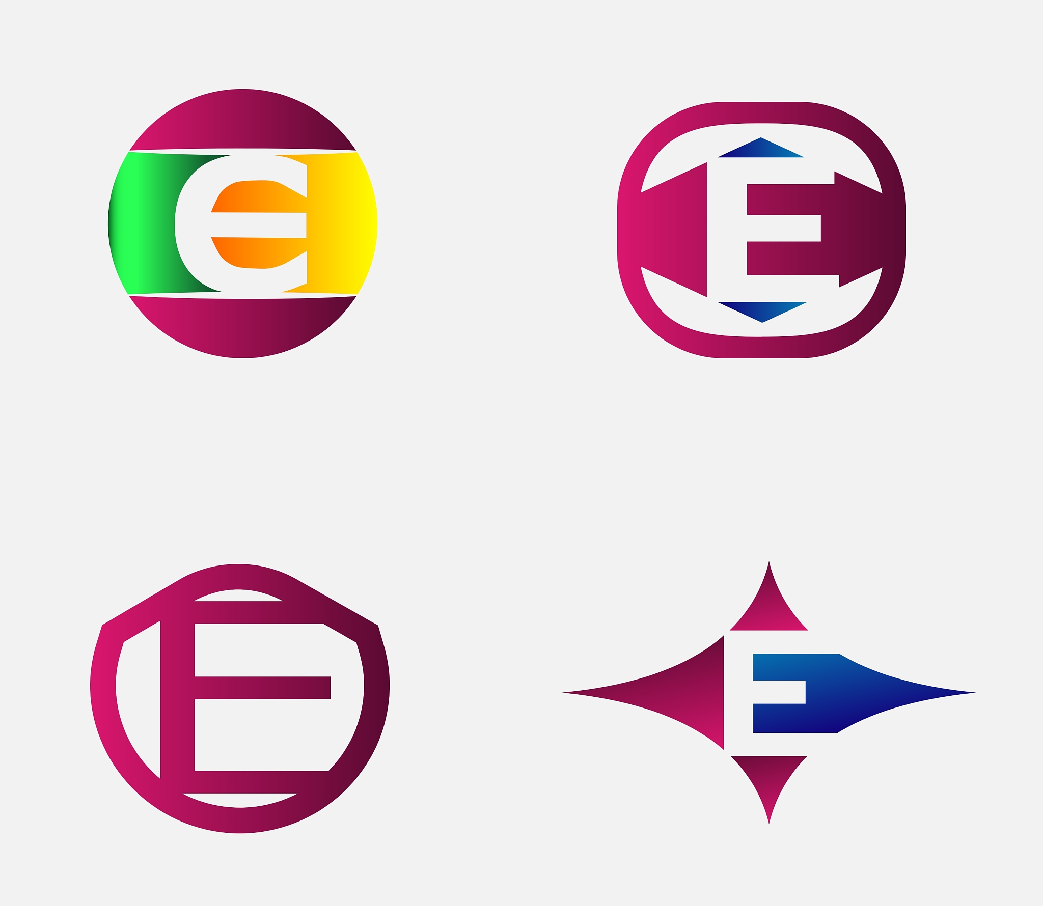 letter e logo template abstract icon