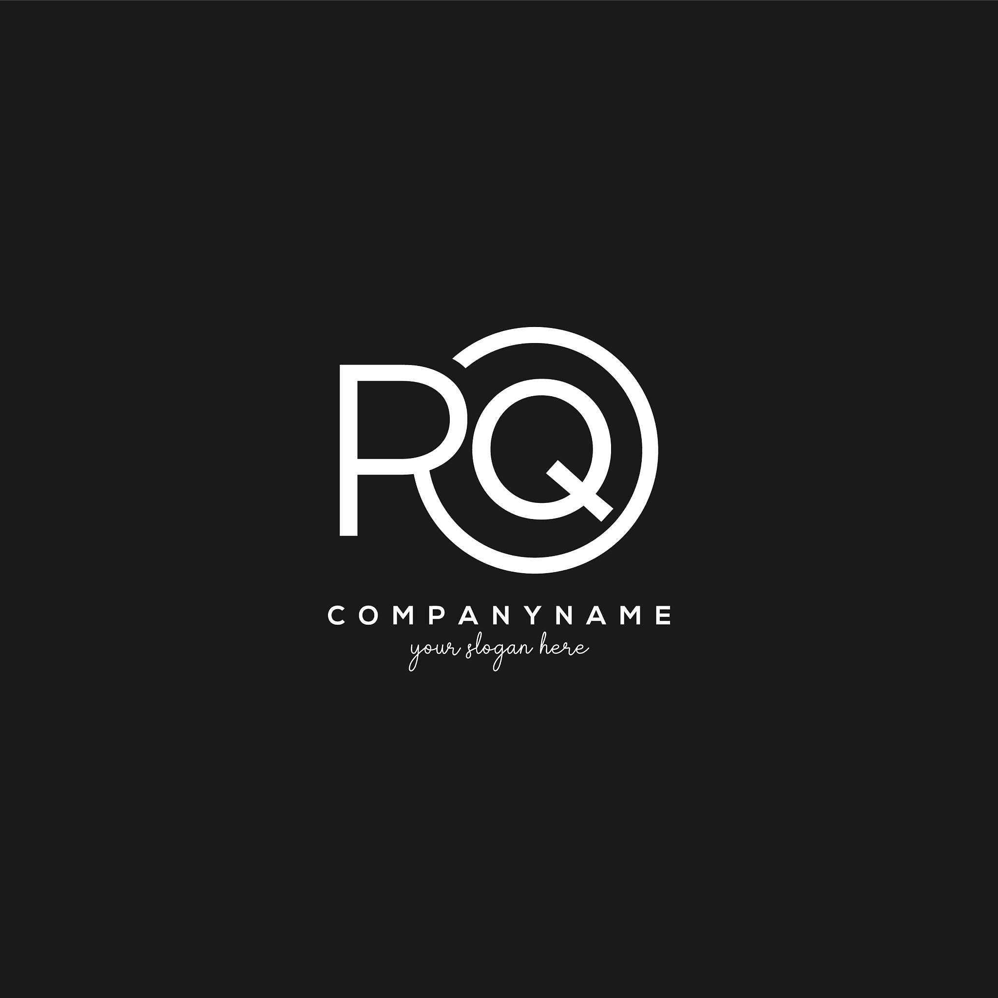initial pq letter logo with circle template