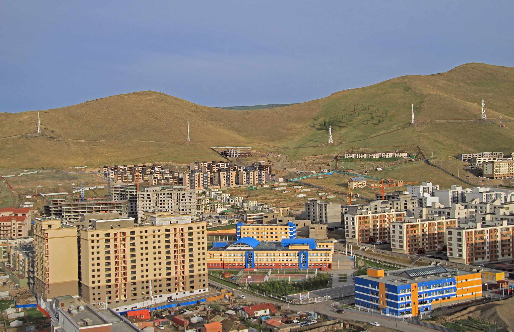 view of ulan bator from mountain zaisan