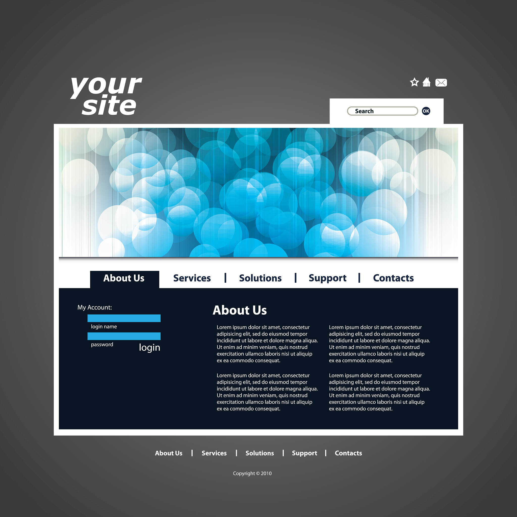 one page website template