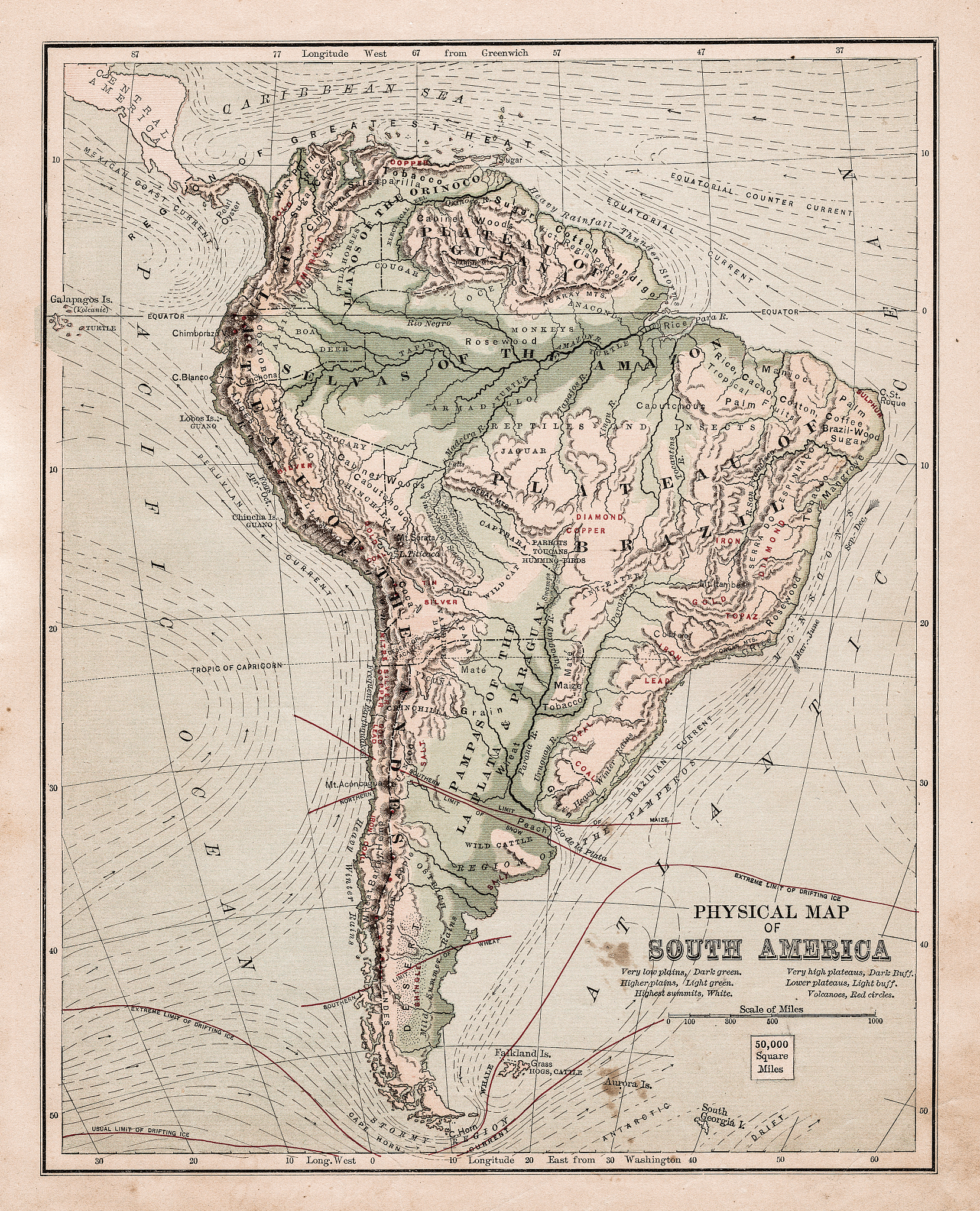 map of south america 1881