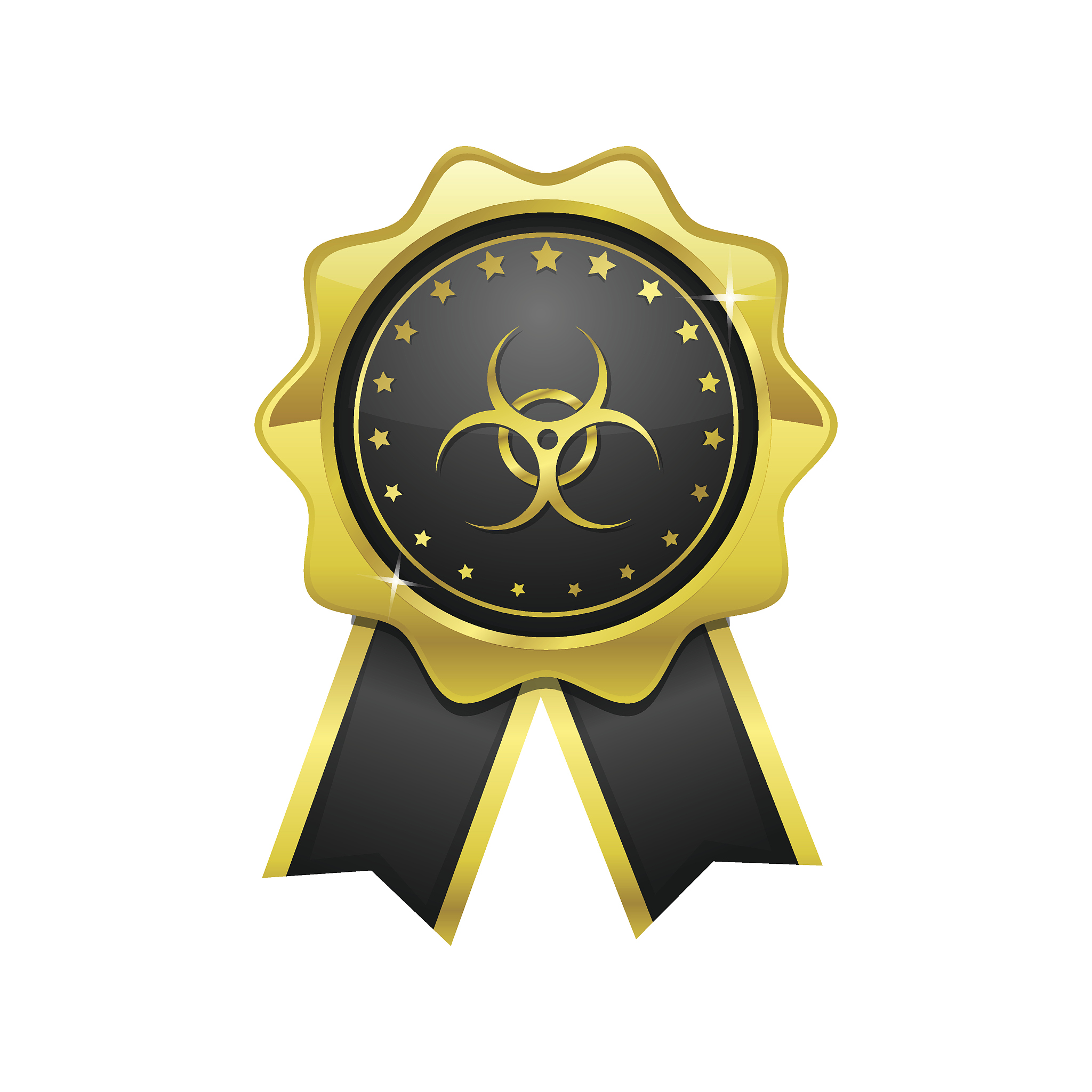 biohazrd sign golden vector icon design