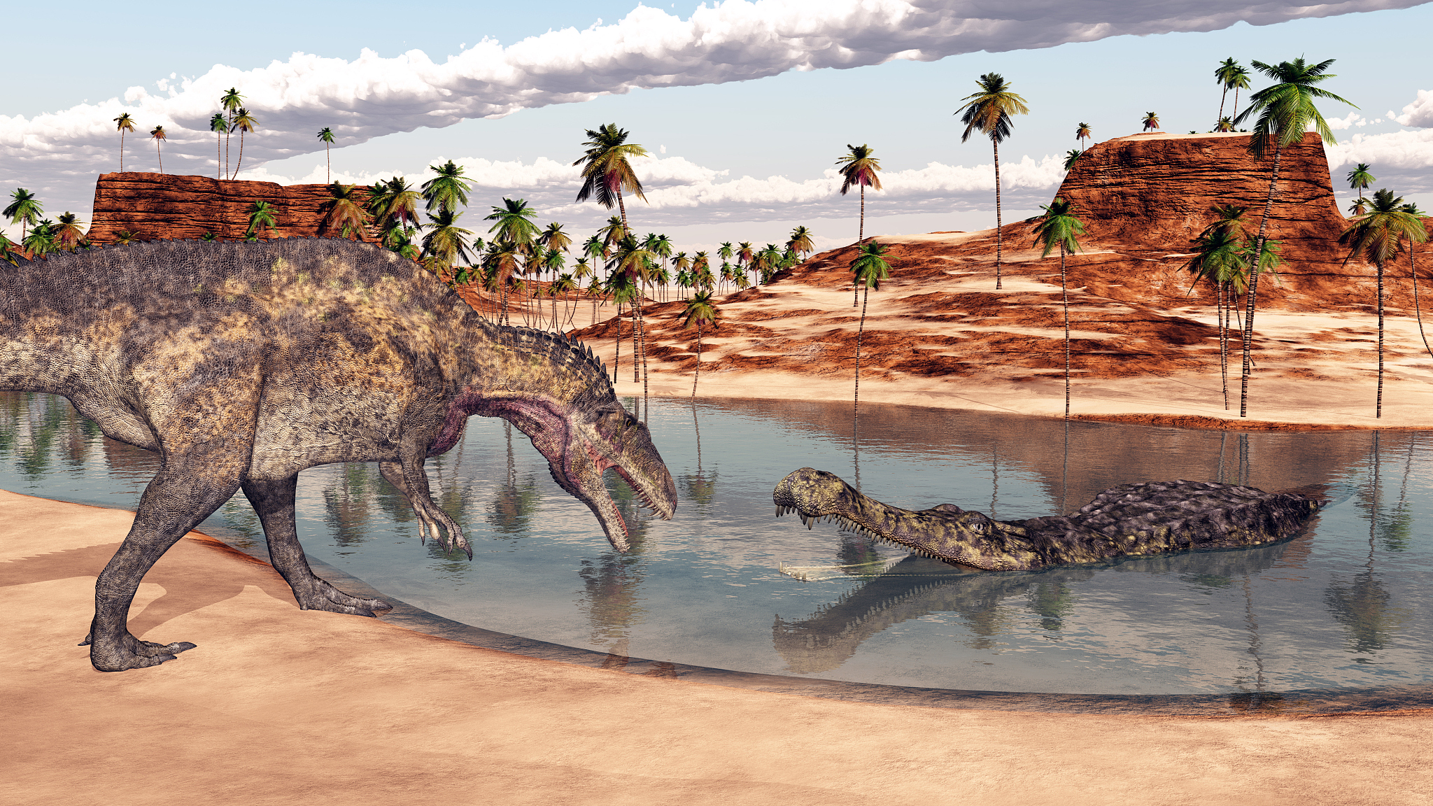 acrocanthosaurus and sarcosuchus