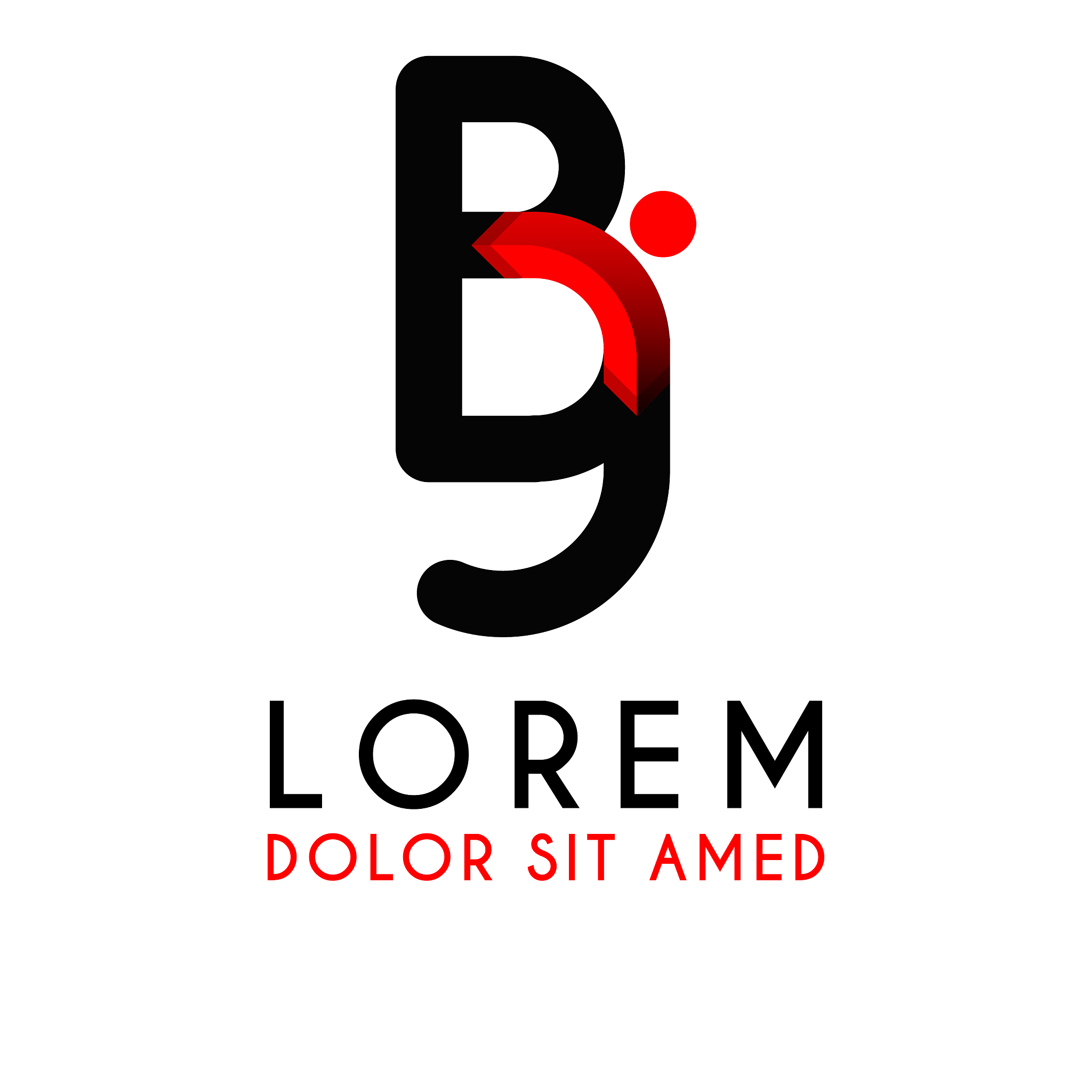 bj letter black logo with gradient arrow