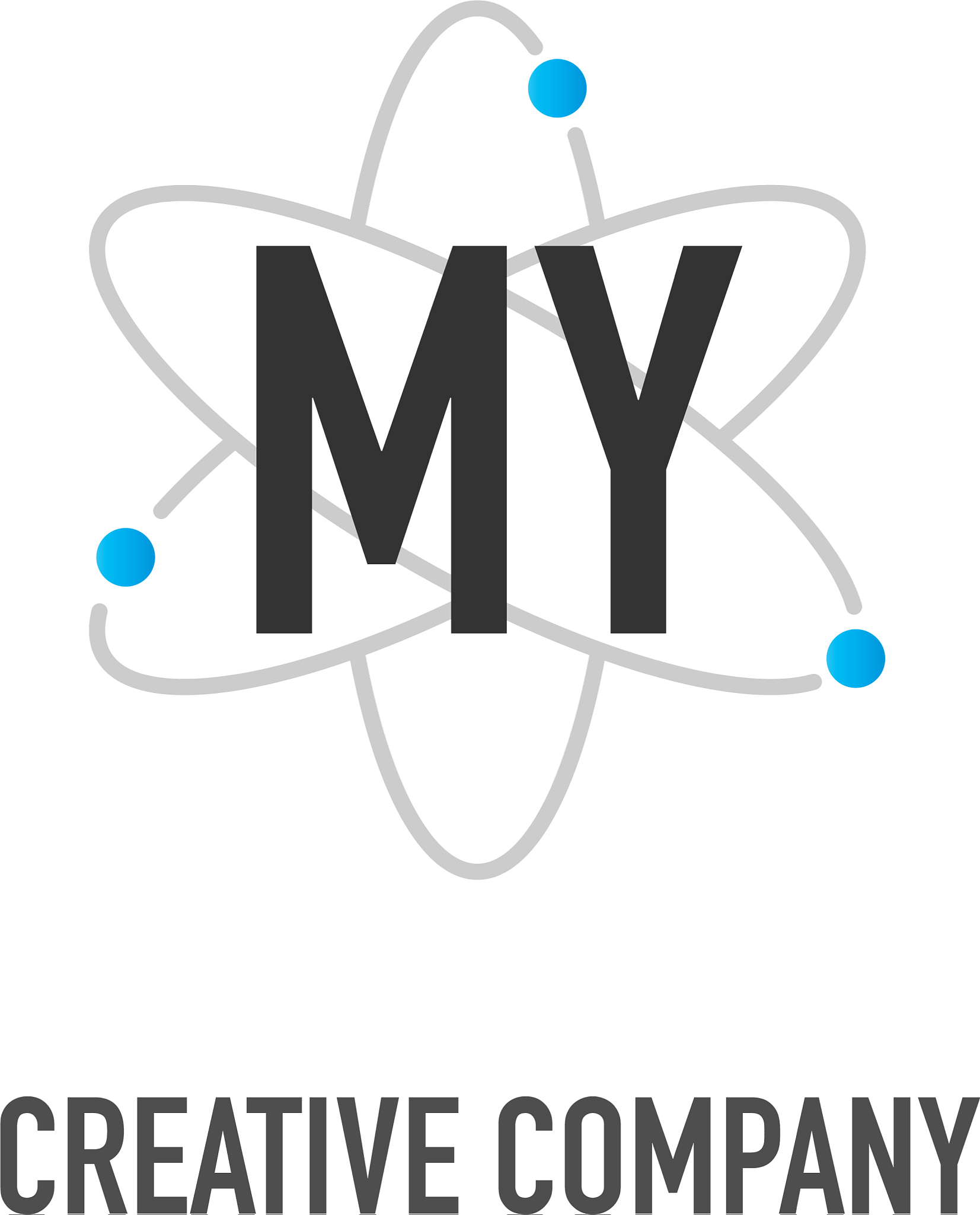 initial letter my atom neutron design logo