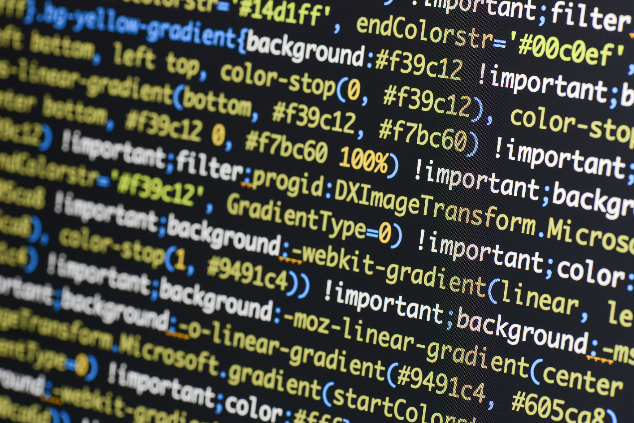 real css code developing screen. programing workflow abstract al
