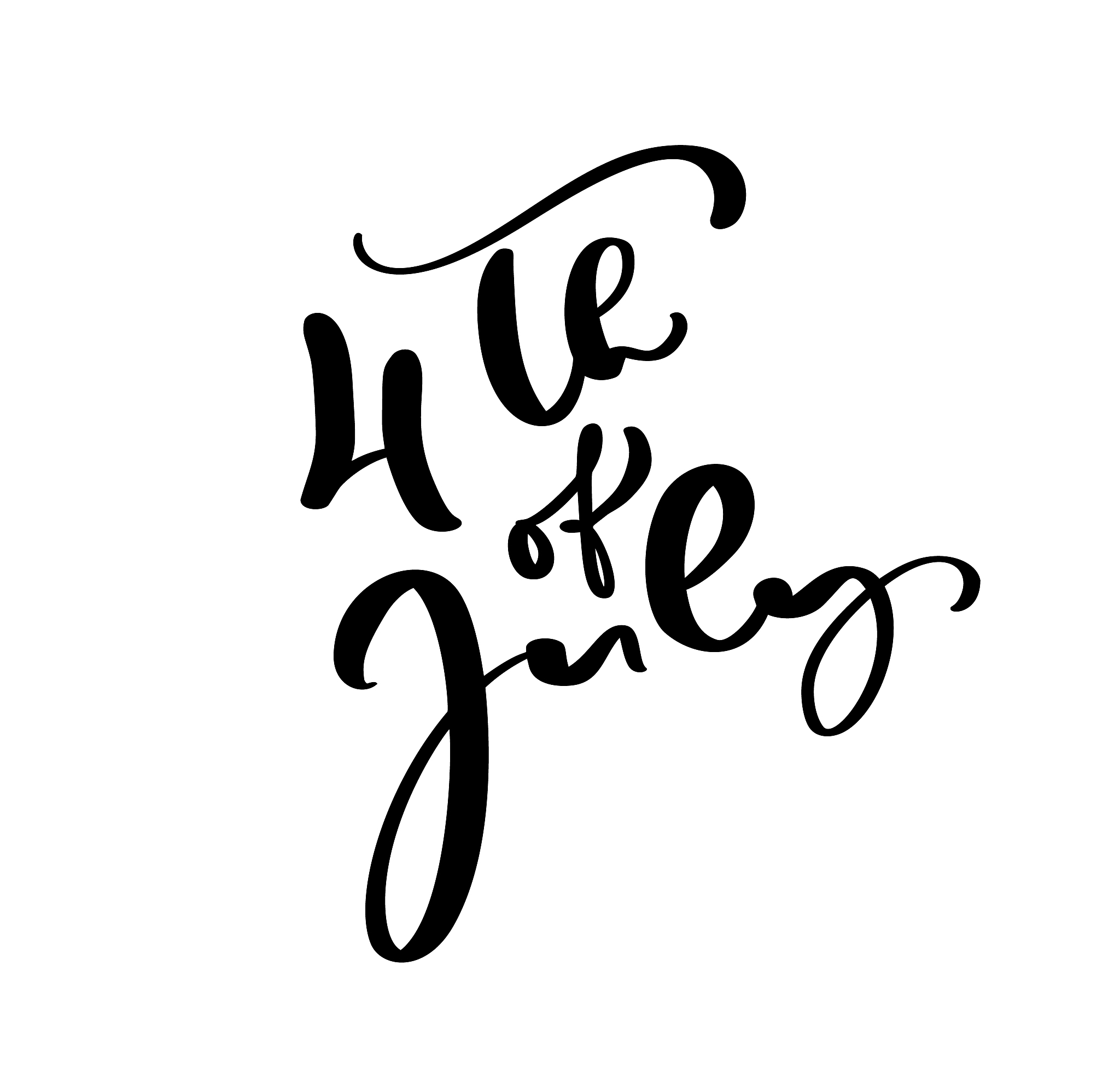 hand drawn vector lettering text 4 th july. illustration calligr