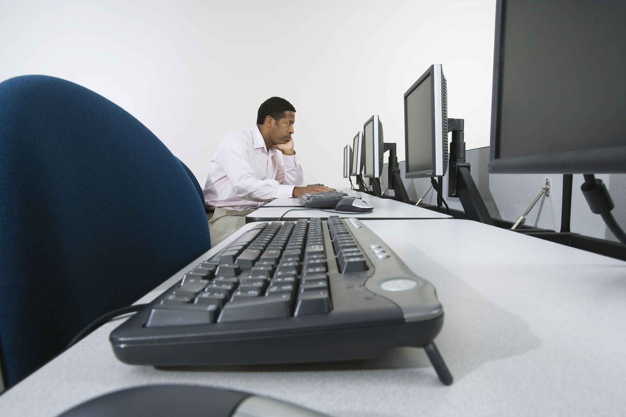 business person working at computer