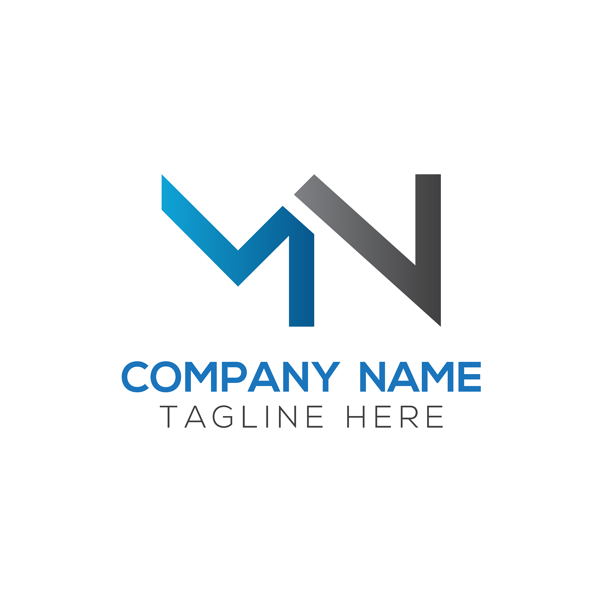 initial mn letter logo design template abstract