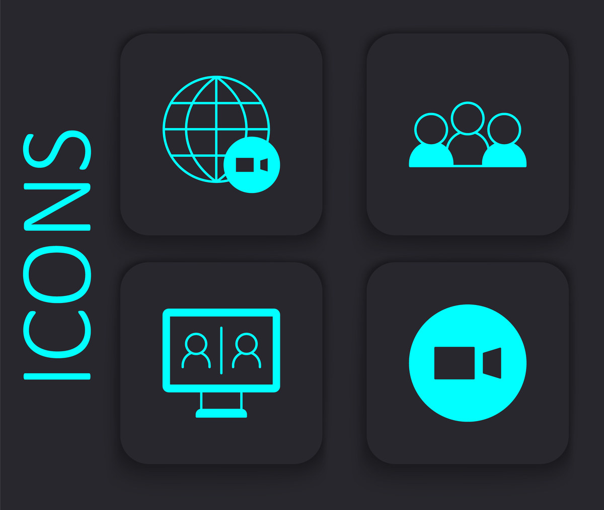 为上方的html代码设计一个响应式框架当鼠标悬停在盒子上时图标视觉效果靠近并且文字变色