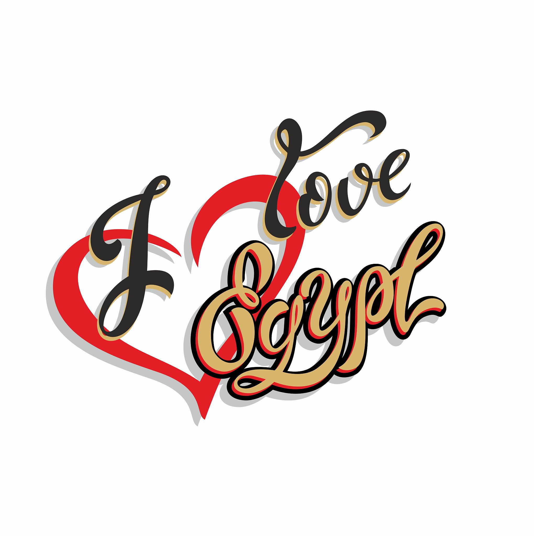 i love egypt . lettering. travel. the design concept for the tou